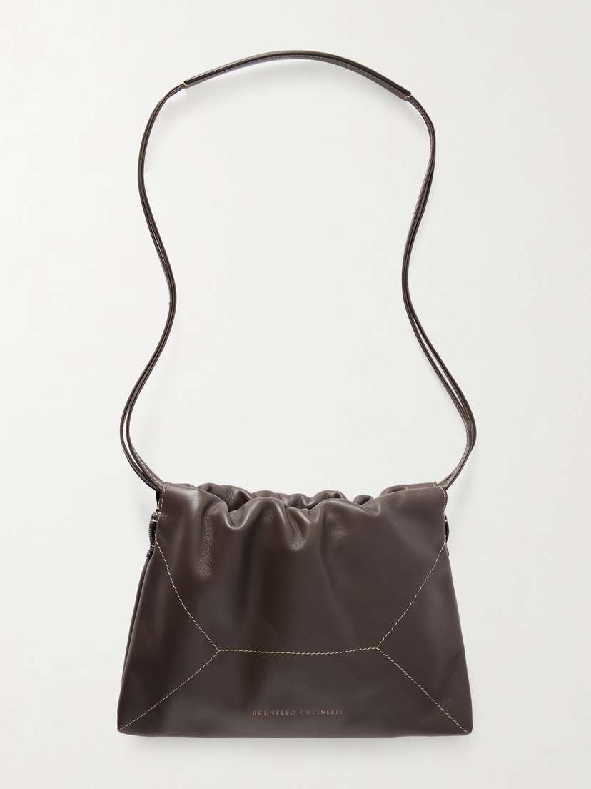 Brunello Cucinelli Embellished Leather Shoulder Bag