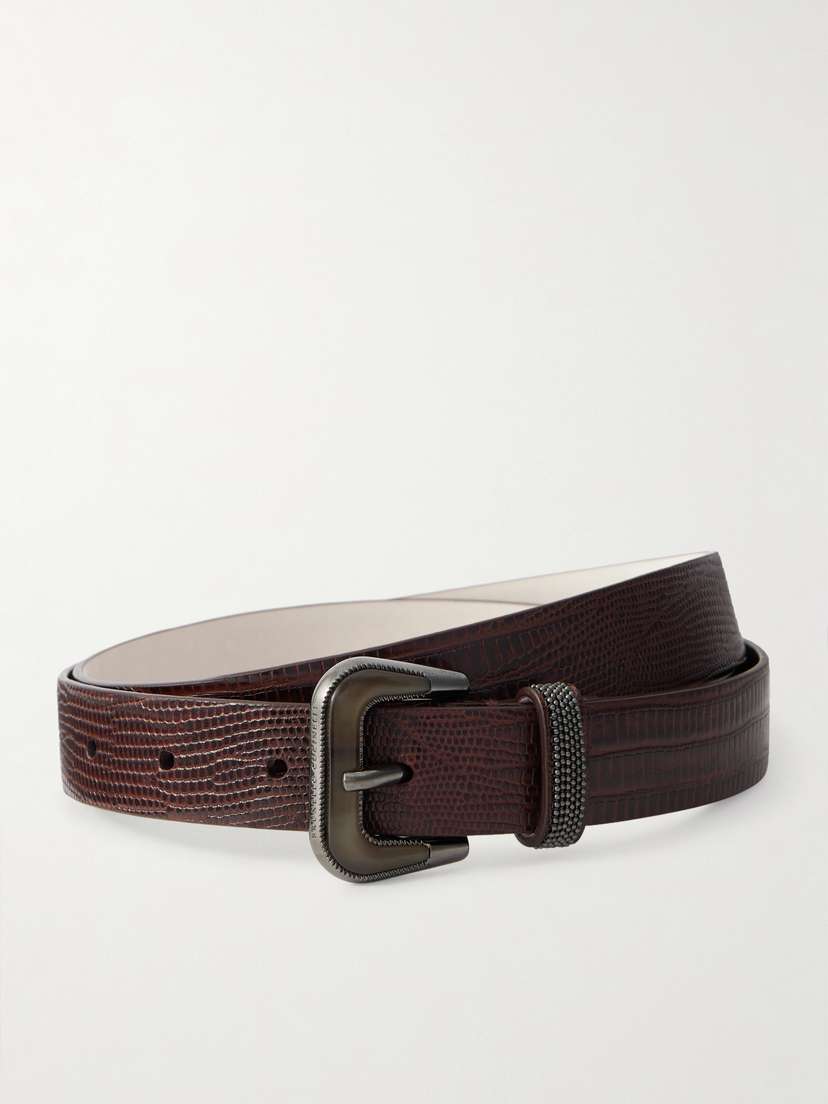 Brunello Cucinelli — Lizard-effect leather belt