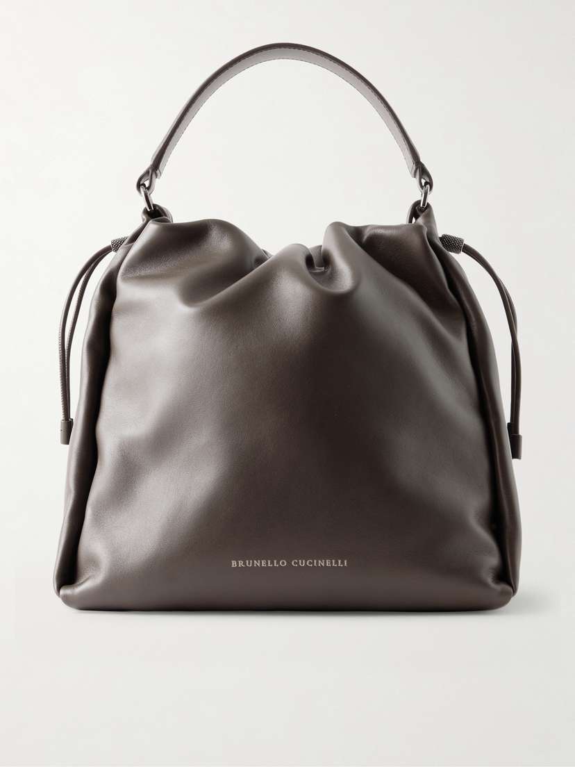 Brunello Cucinelli Bead-embellished Leather Tote Bag