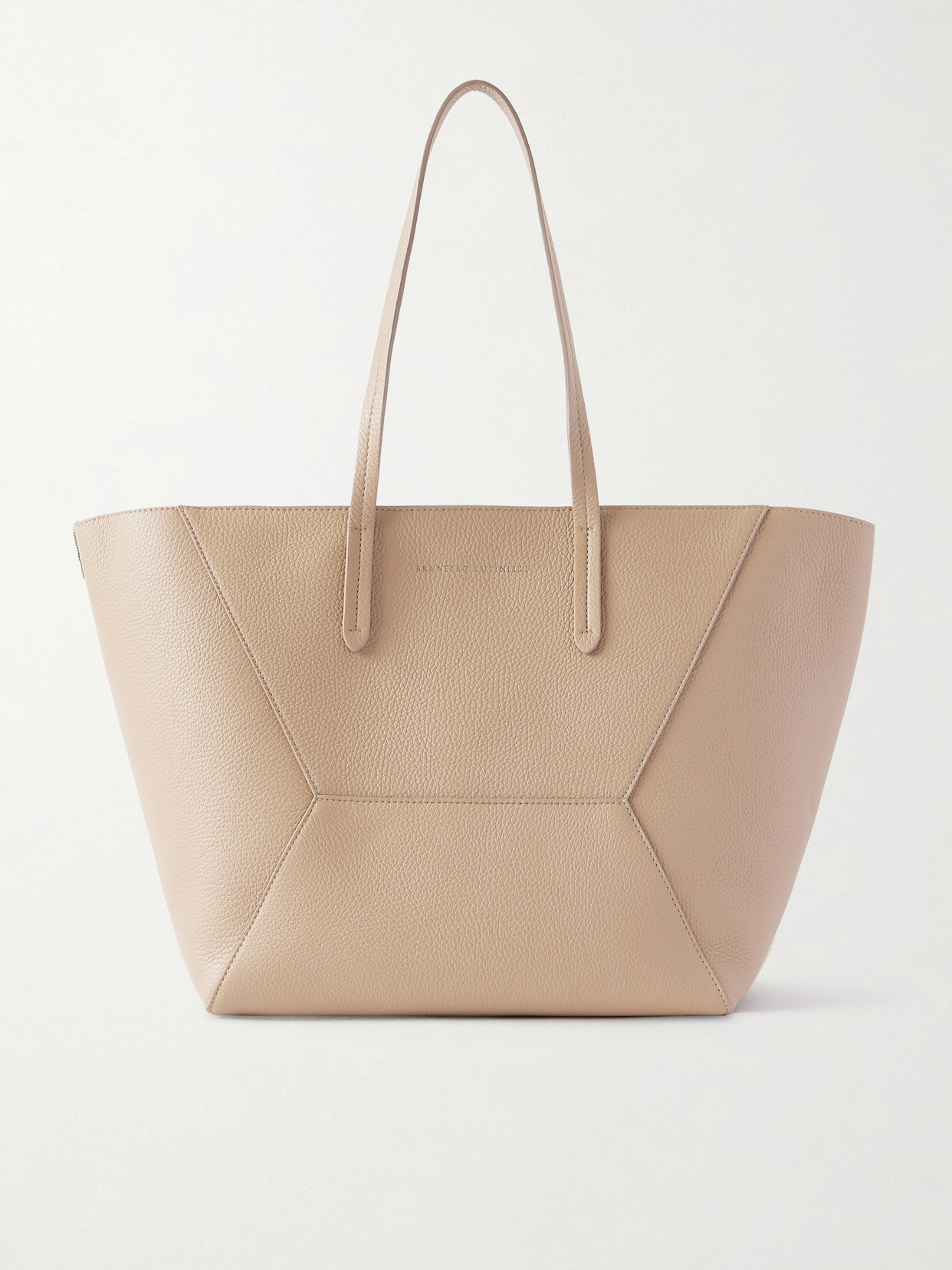 Brunello Cucinelli Textured-leather Tote In Neutral
