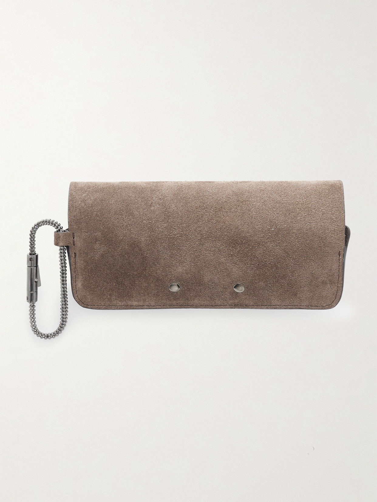 Brunello Cucinelli Suede Glasses Case In Brown