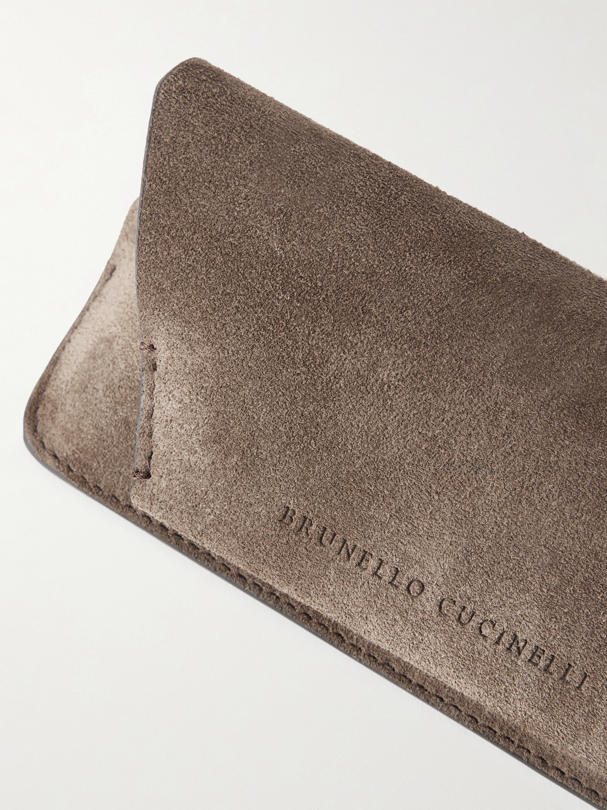 Brunello Cucinelli Suede Glasses Case In Brown