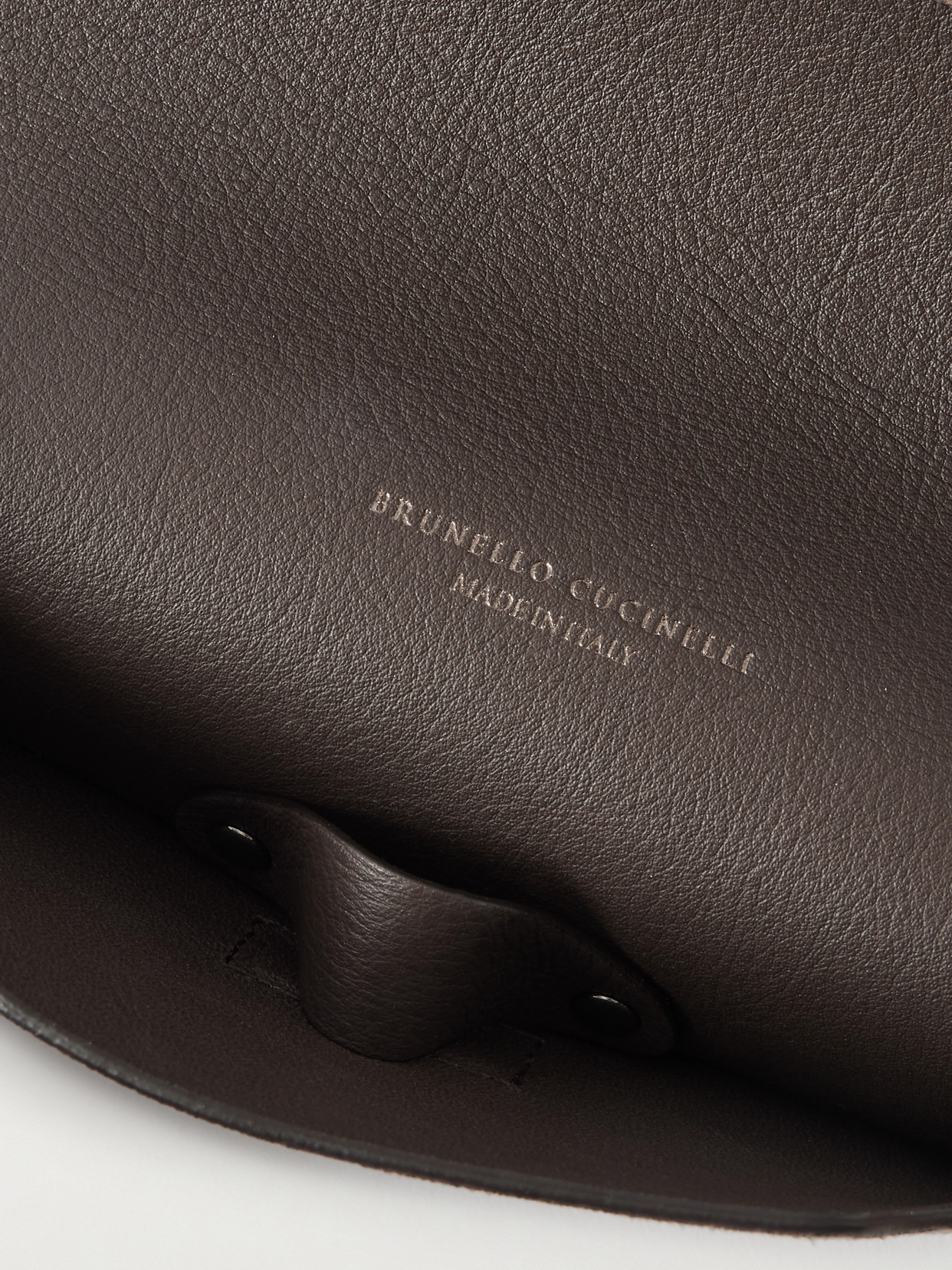 Brunello Cucinelli Suede Glasses Case In Brown
