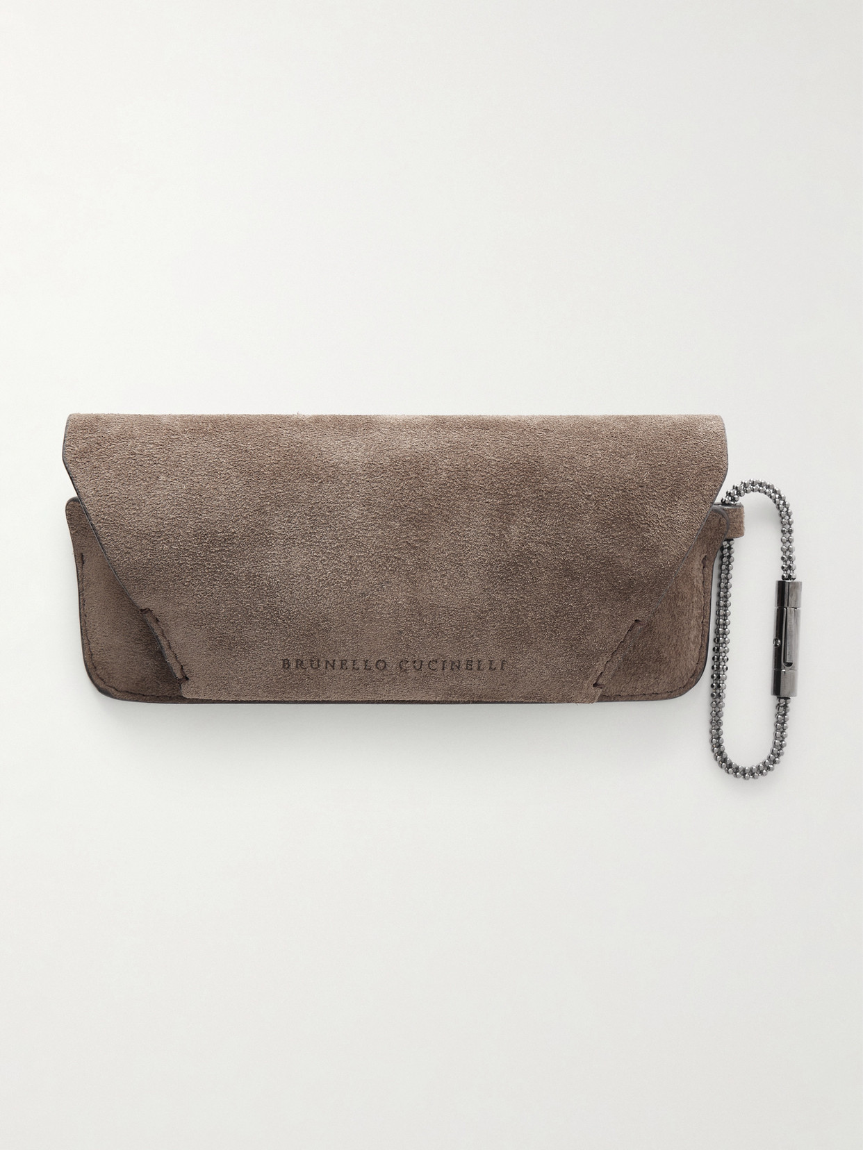 Brunello Cucinelli Suede Glasses Case In Brown
