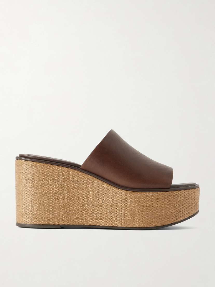 Brunello Cucinelli Leather Platform Sandals