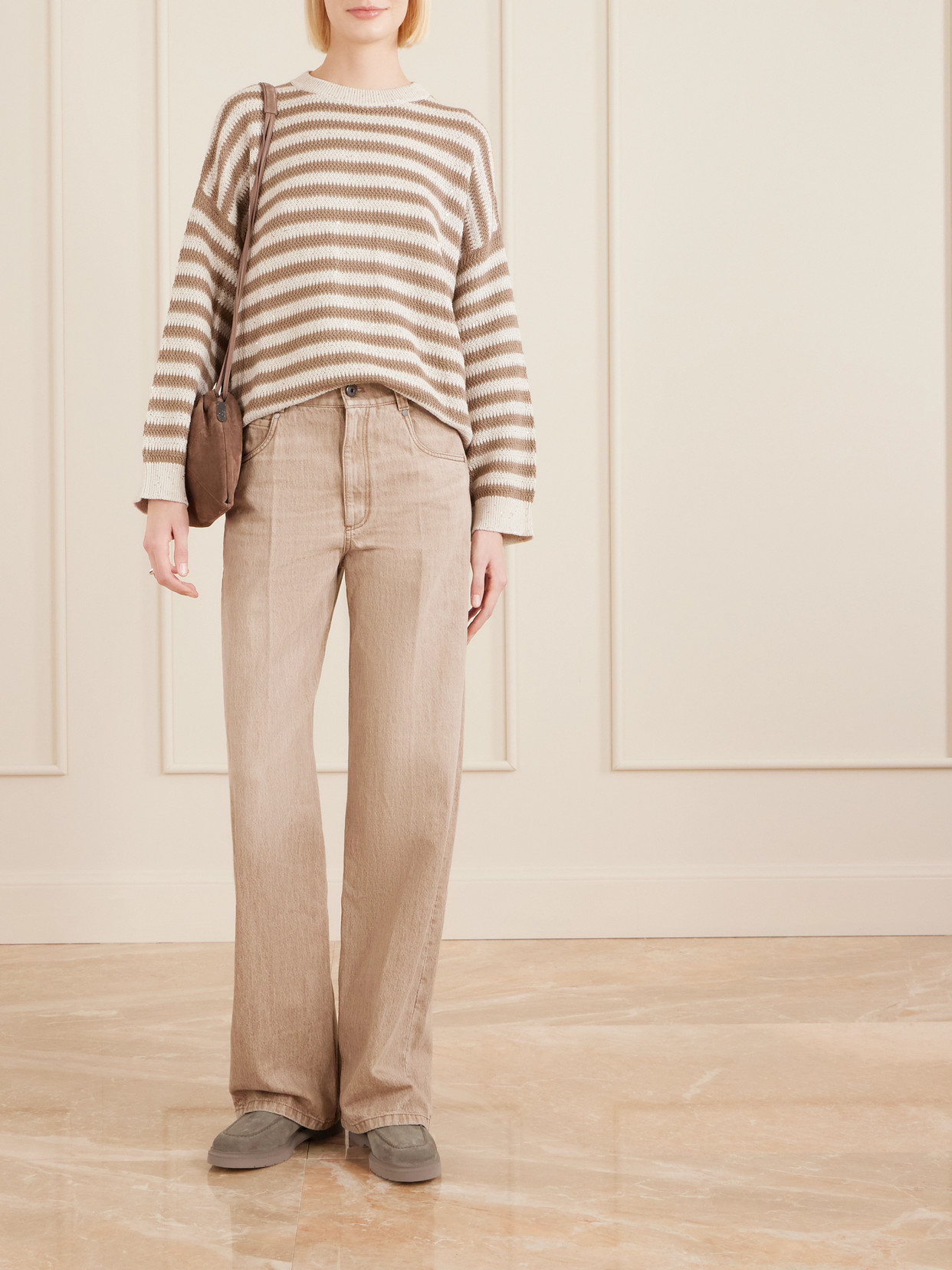 Brunello Cucinelli Embellished Suede Loafers In Multi