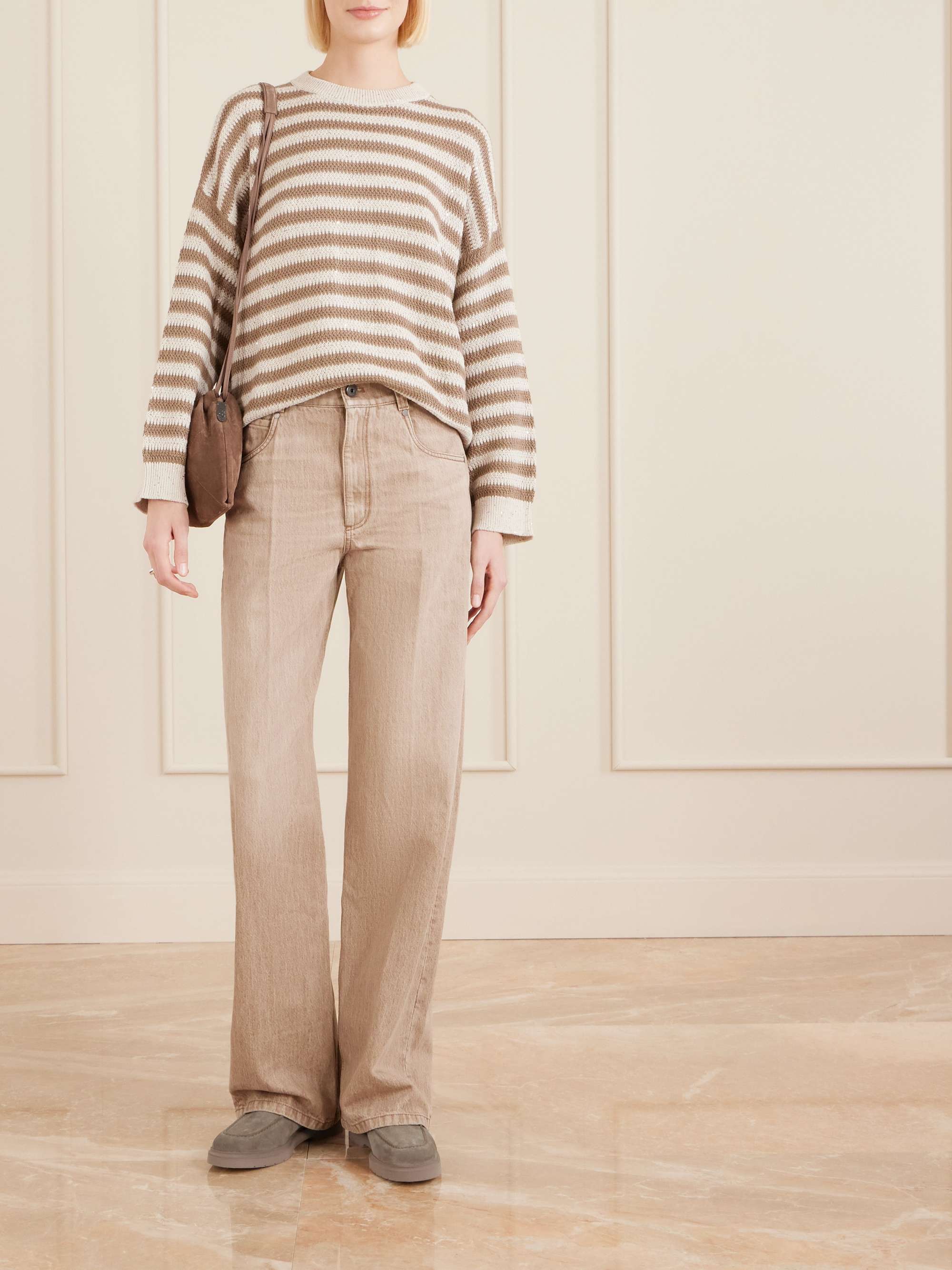 BRUNELLO CUCINELLI Embellished suede loafers