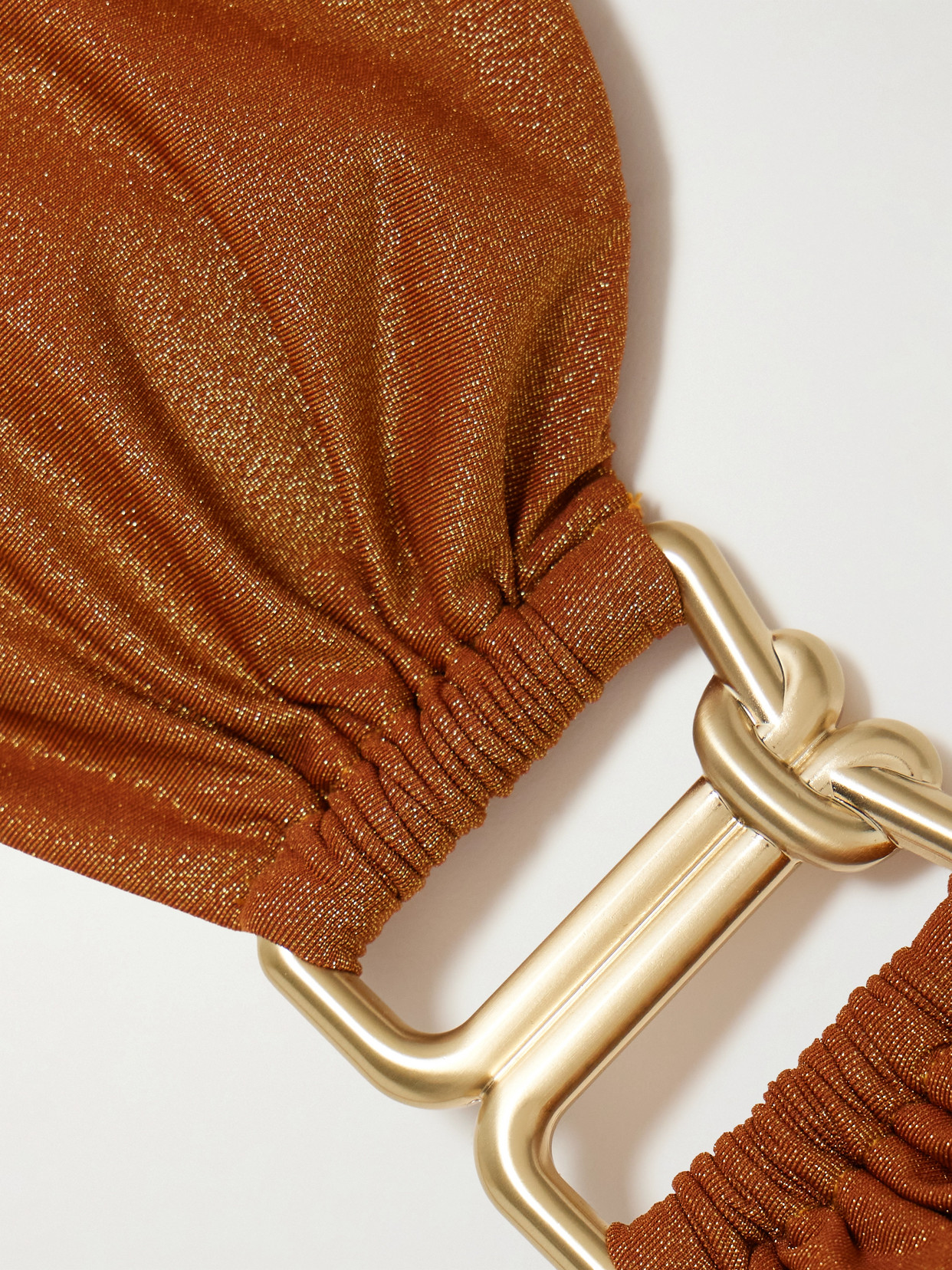 Zimmermann Daylight Metallic Bandeau Bikini In Brown