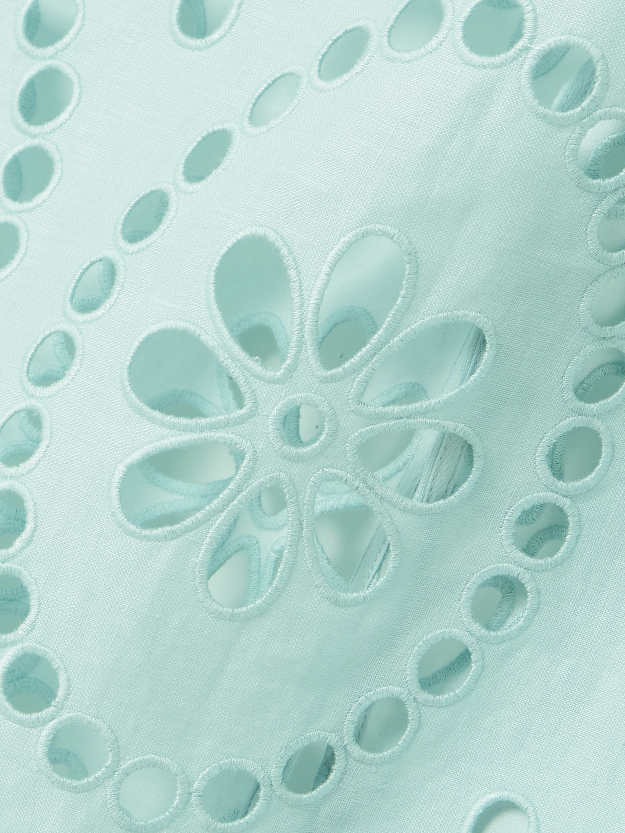 Zimmermann Awaken Belted Broderie Anglaise Linen Midi Skirt In Green