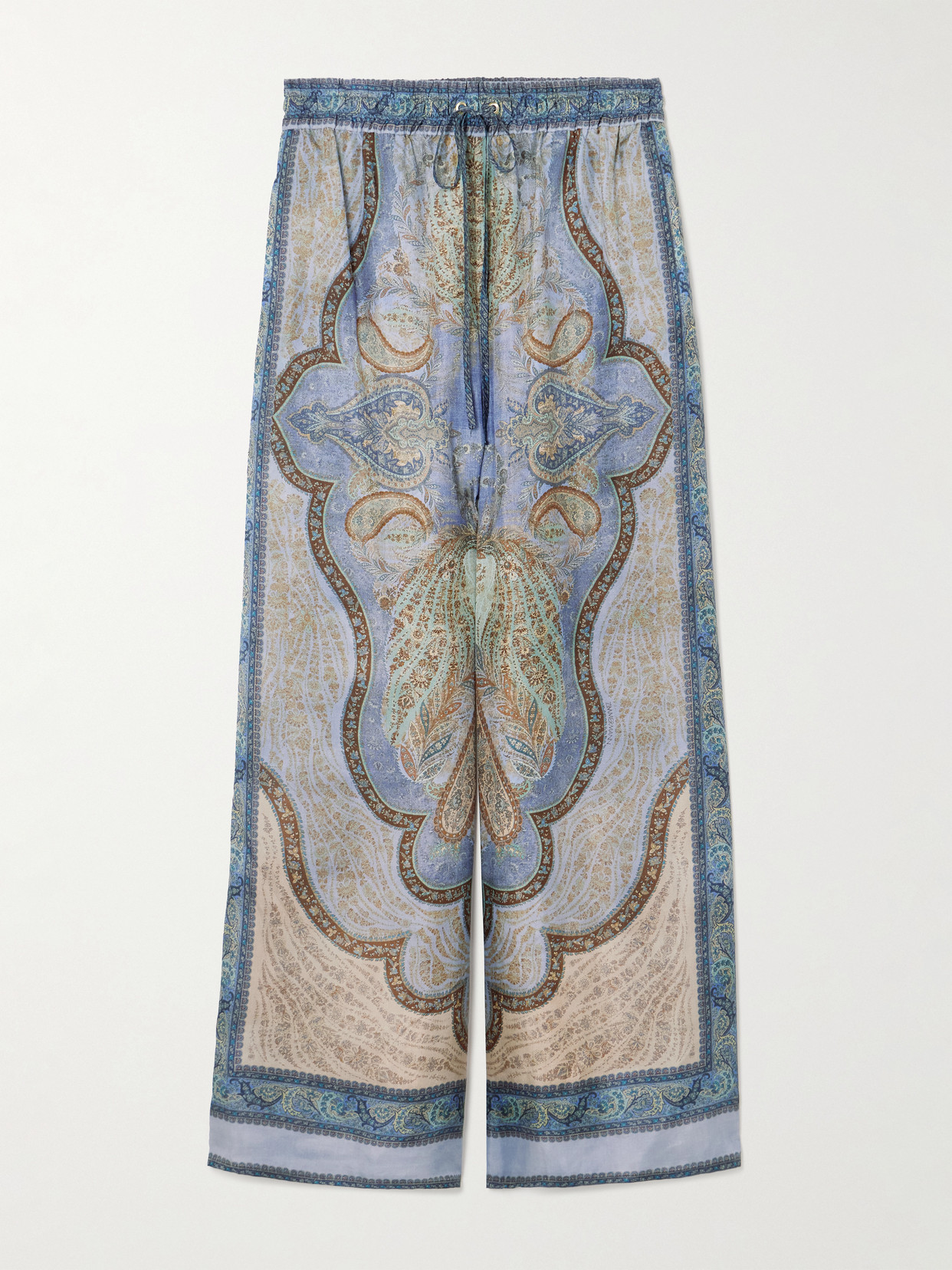 Zimmermann Wanderlust Printed Silk-habotai Wide-leg Pants In Multi
