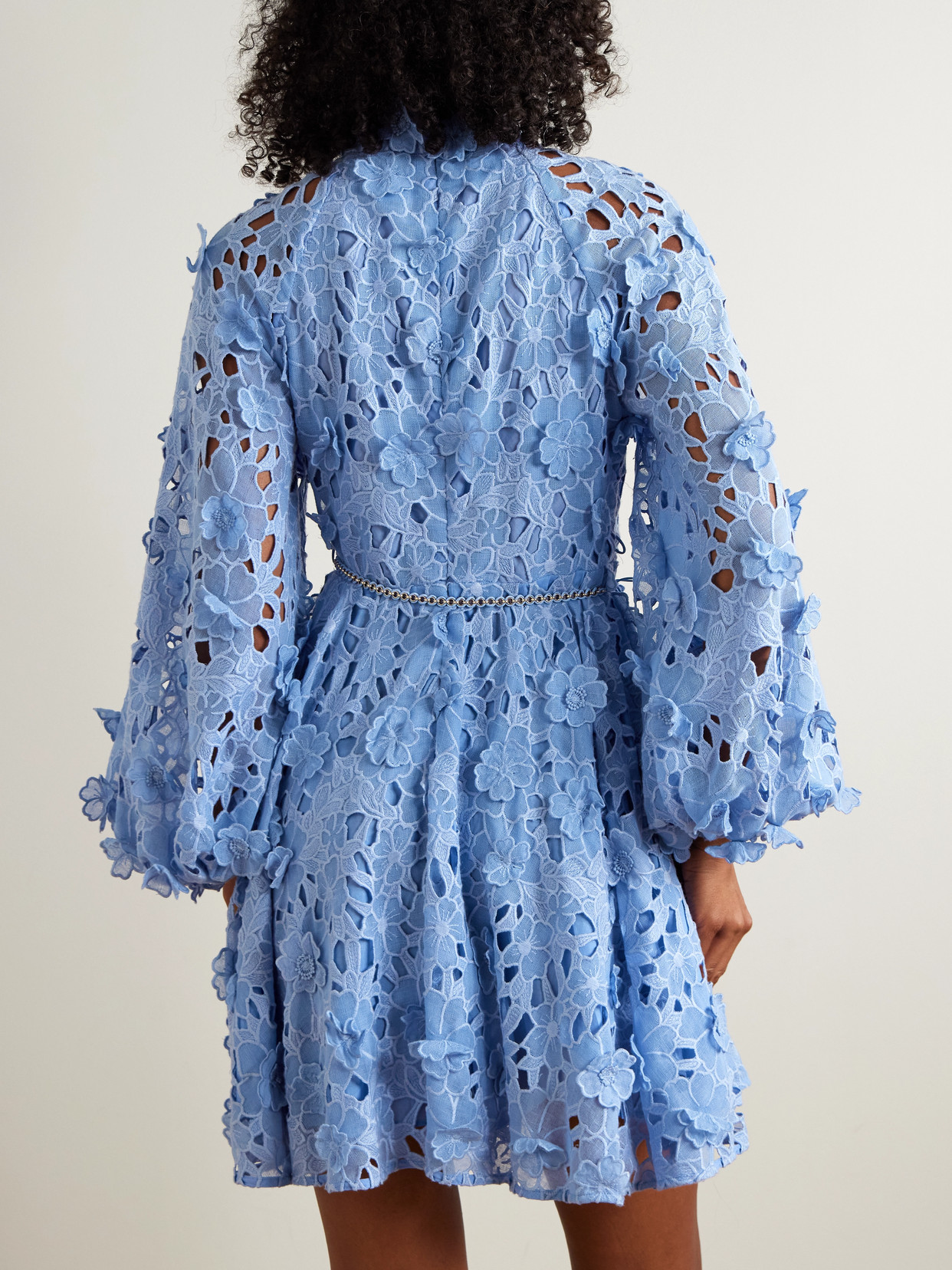 Zimmermann Womens Jacaranda Patience Long-sleeve Cotton Mini Dress Xs In Blue