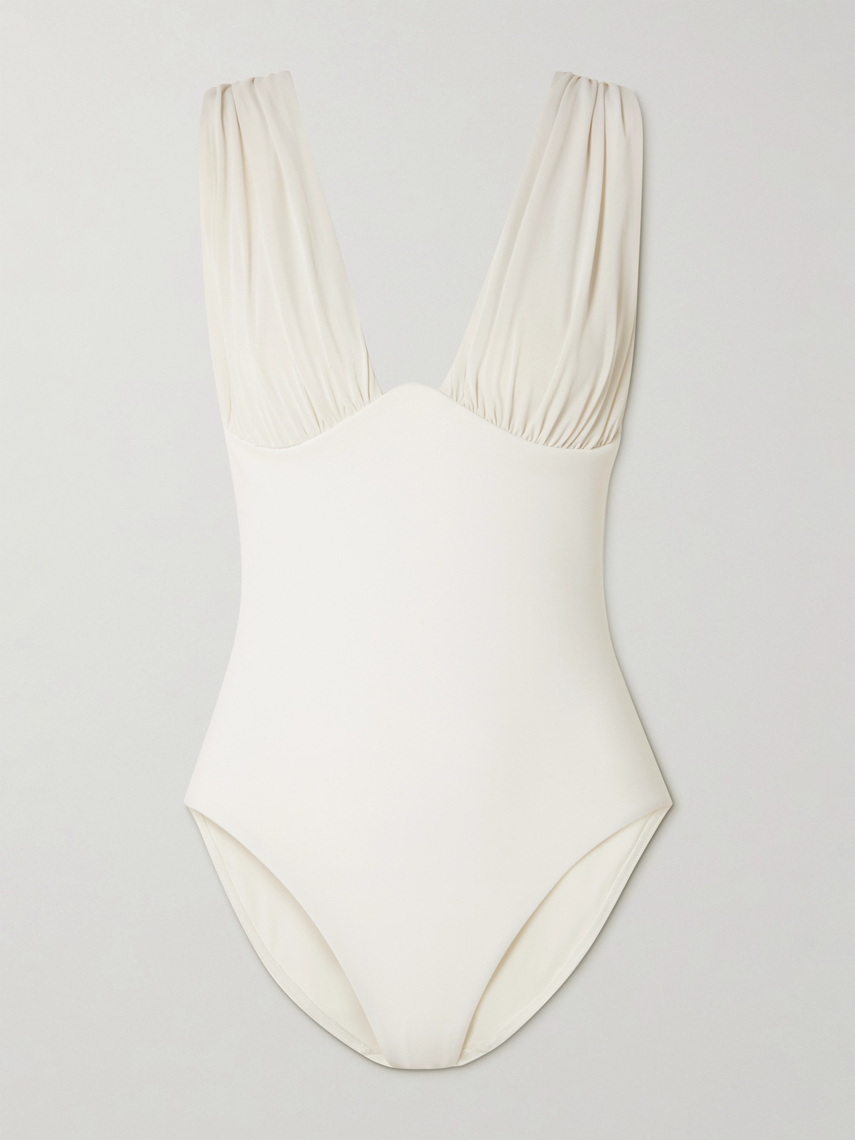 Zimmermann Awaken Gathered Swimsuit In Neutral