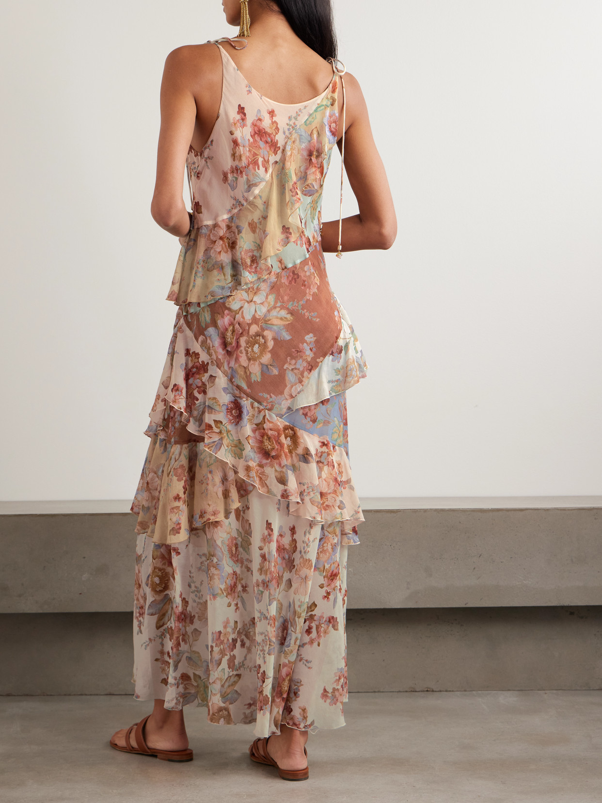 Zimmermann Awaken Ruffled Floral-print Cotton And Silk-blend Crepe De Chine Maxi Dress In Multi