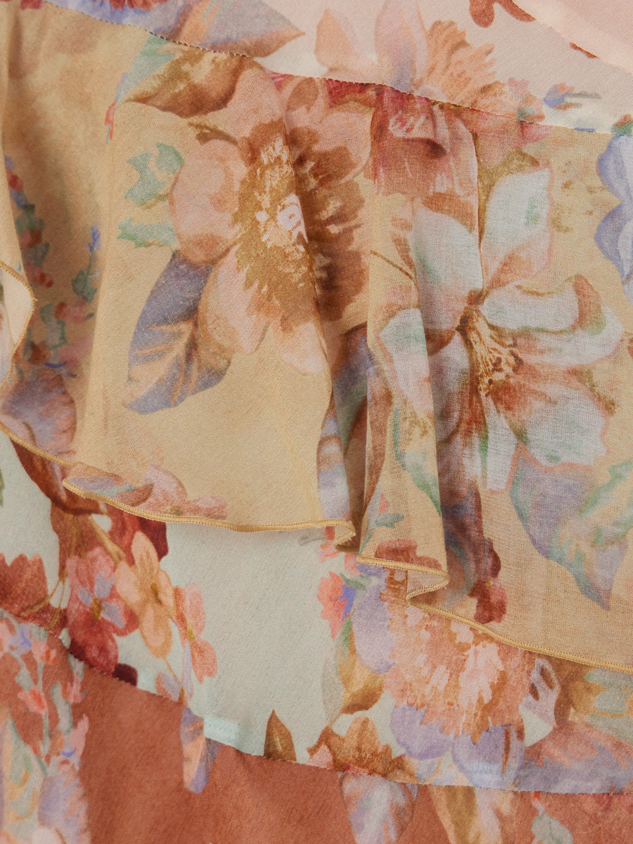 Zimmermann Awaken Ruffled Floral-print Cotton And Silk-blend Crepe De Chine Maxi Dress In Multi