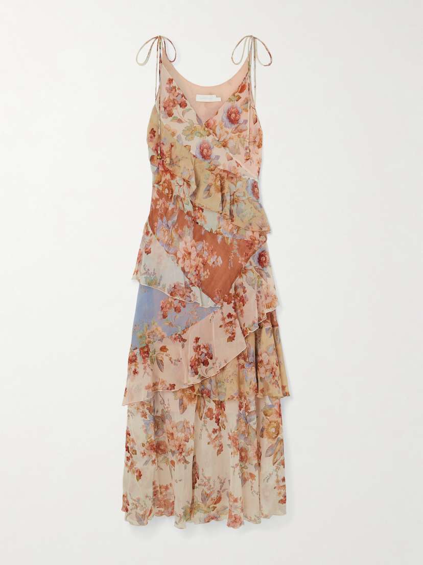 Zimmermann Awaken Ruffled Floral-print Cotton And Silk-blend Crepe De Chine Maxi Dress