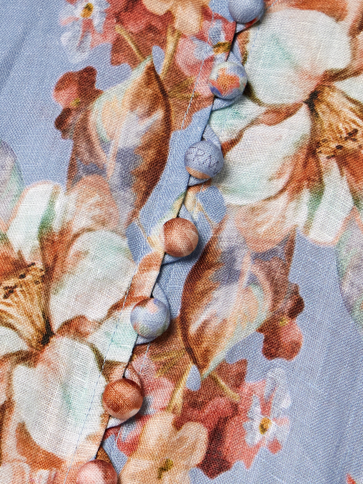 Zimmermann Awaken Floral-print Linen Maxi Dress In Blue