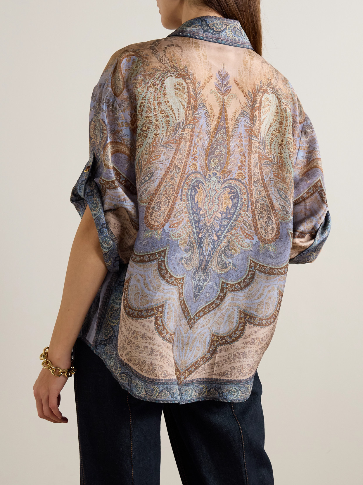 Zimmermann Wanderlust Paisley-print Silk Shirt In Blue