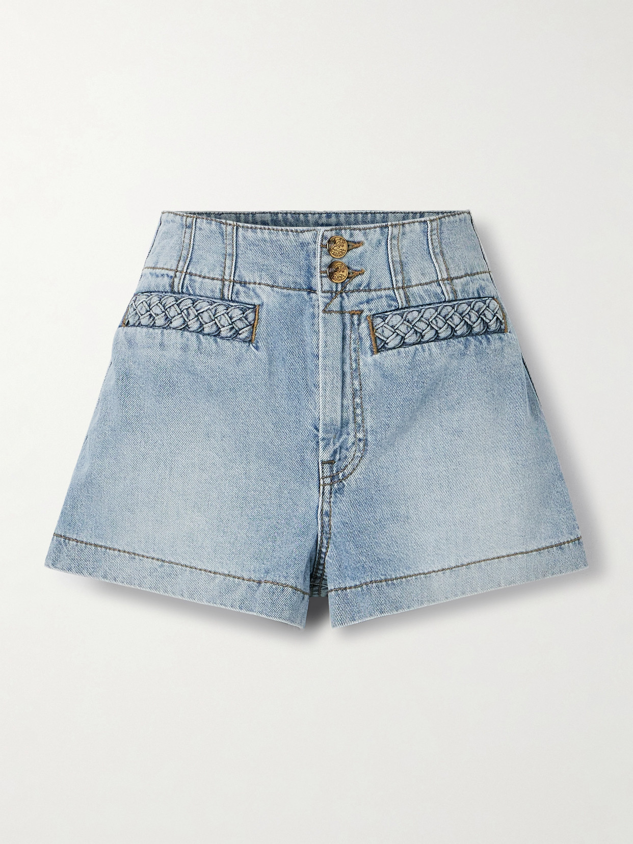 Zimmermann Wanderlust Denim Shorts In Blue