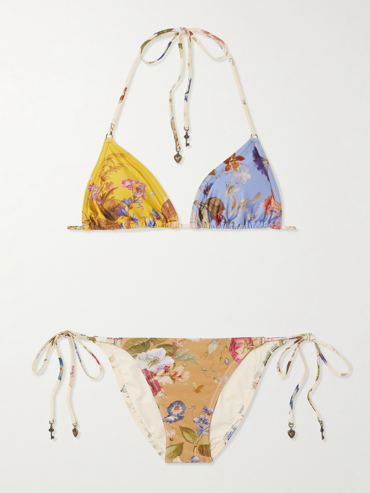 Zimmermann Patience Printed Triangle Bikini In Multi