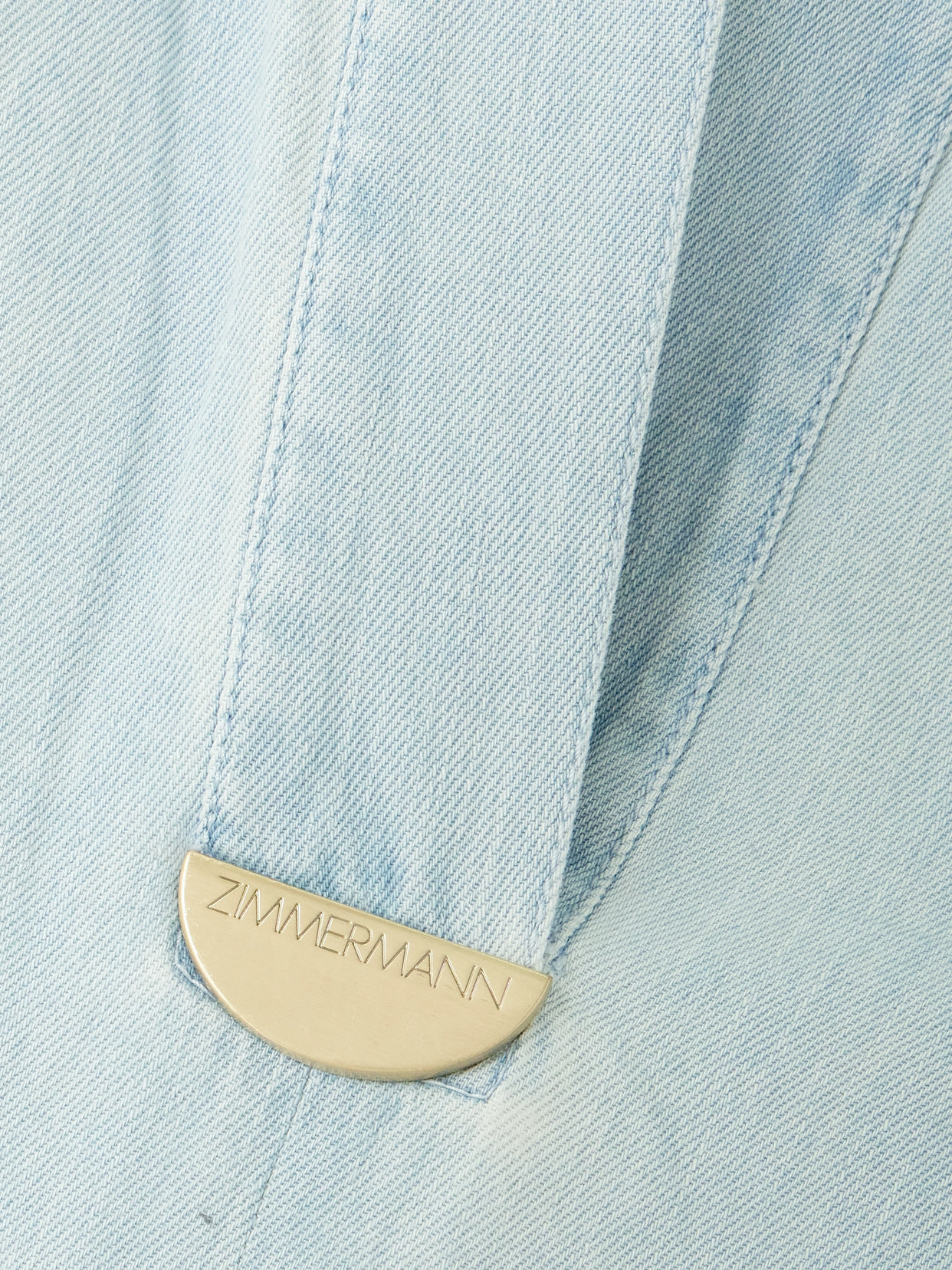 Zimmermann Daylight Broderie Anglaise Denim Midi Dress In Blue