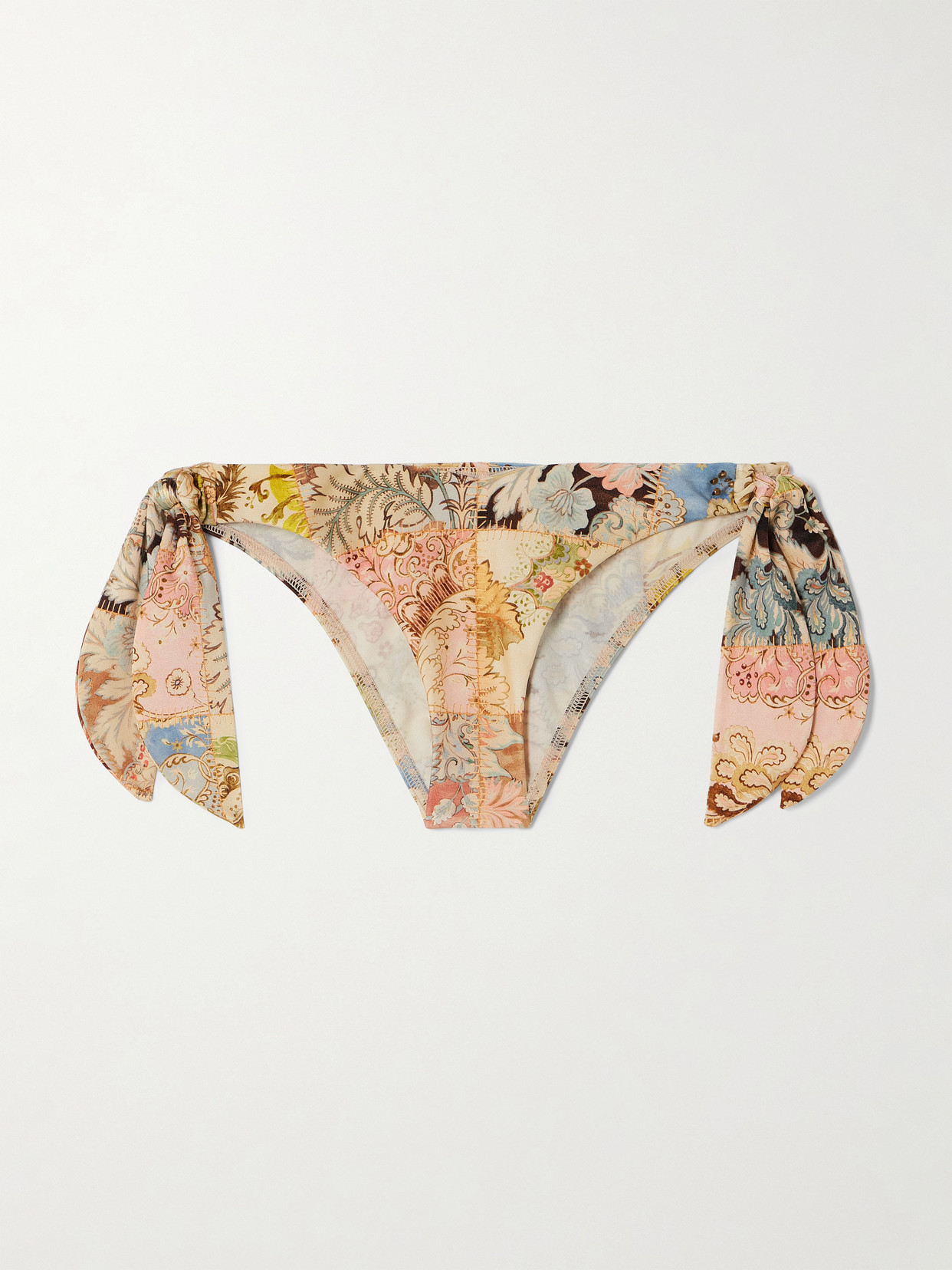 Zimmermann Daylight Floral-print Bikini Briefs In Orange