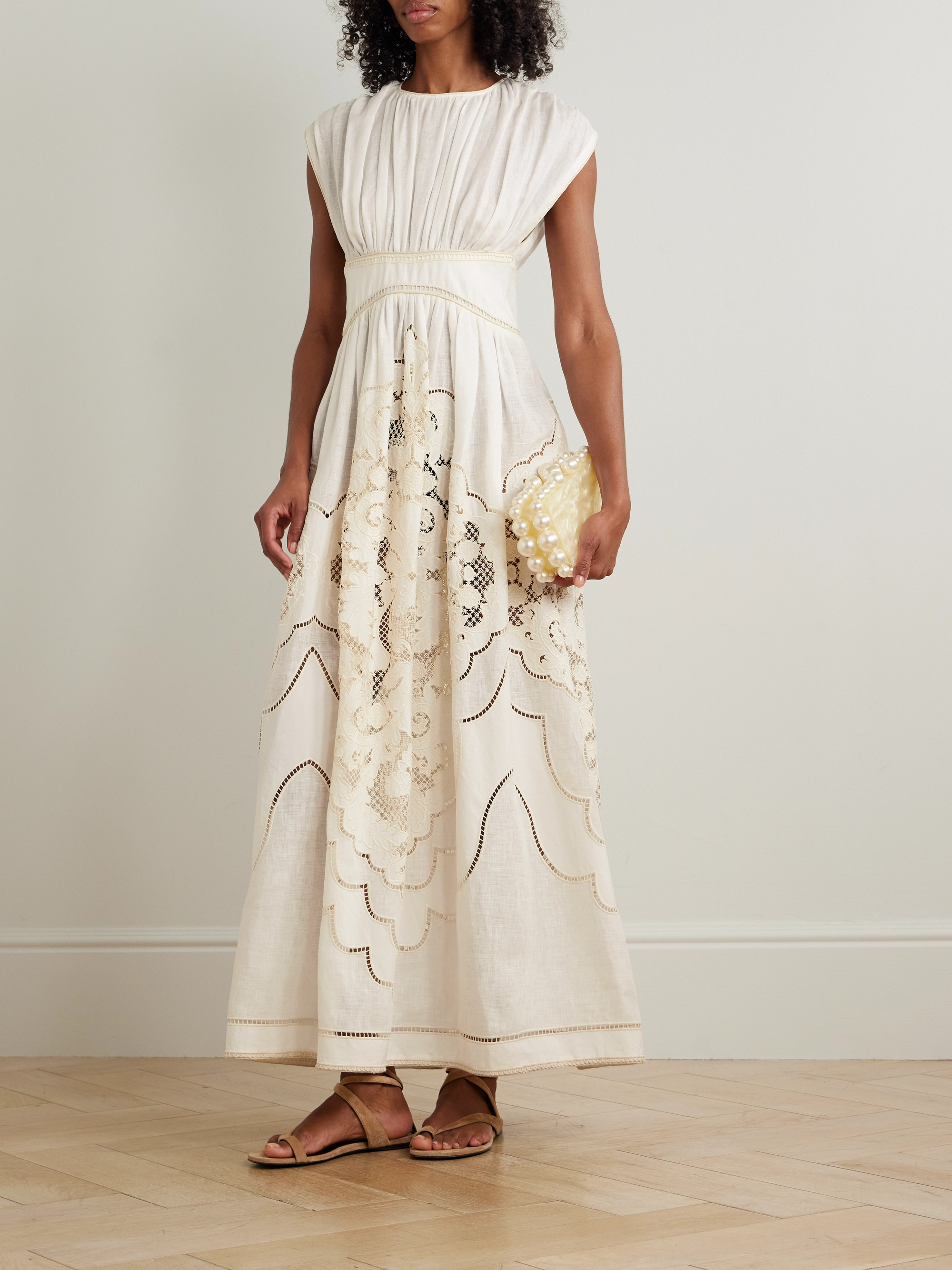 Zimmermann Daylight broderie anglaise linen midi dress