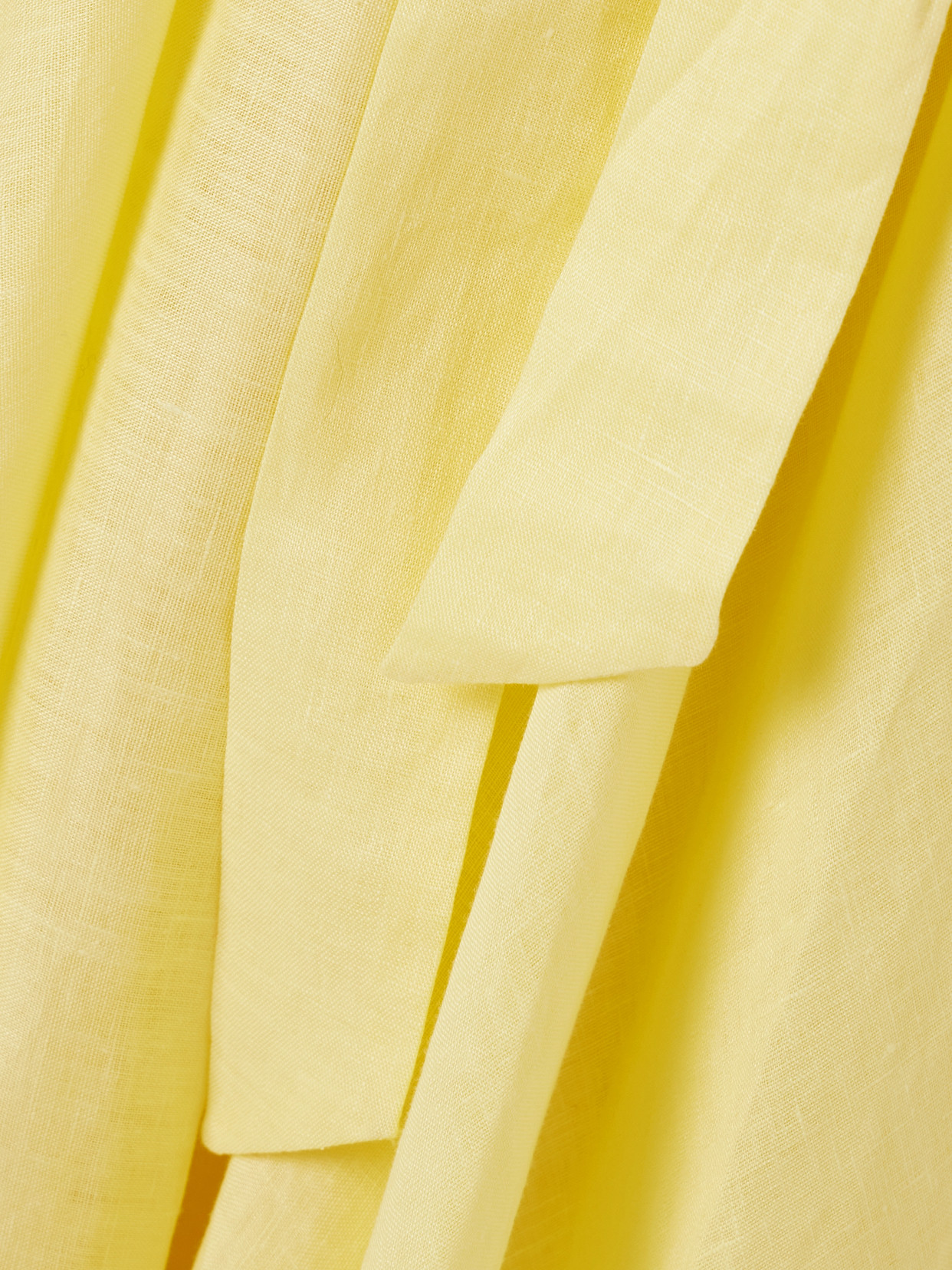 Zimmermann Awaken Gathered Linen Midi Dress In Yellow