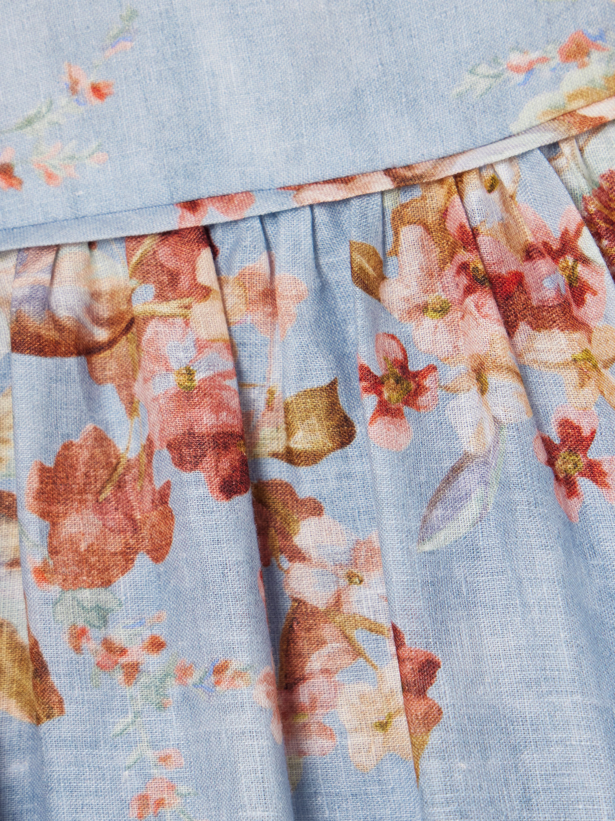 Zimmermann Womens Chambray Floral Awaken Picnic Floral Linen Midi Dress Xxs In Blue