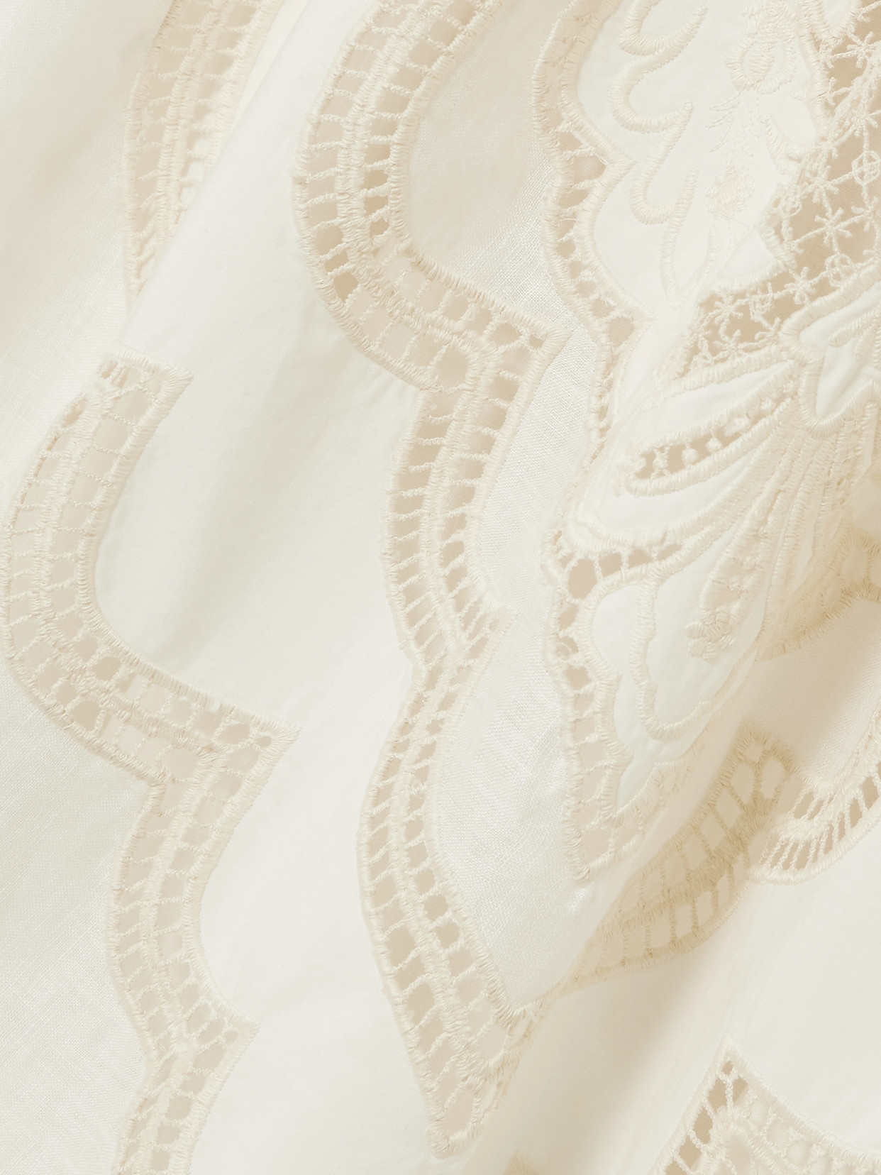 Zimmermann Daylight Broderie Anglaise Linen Maxi Skirt In White