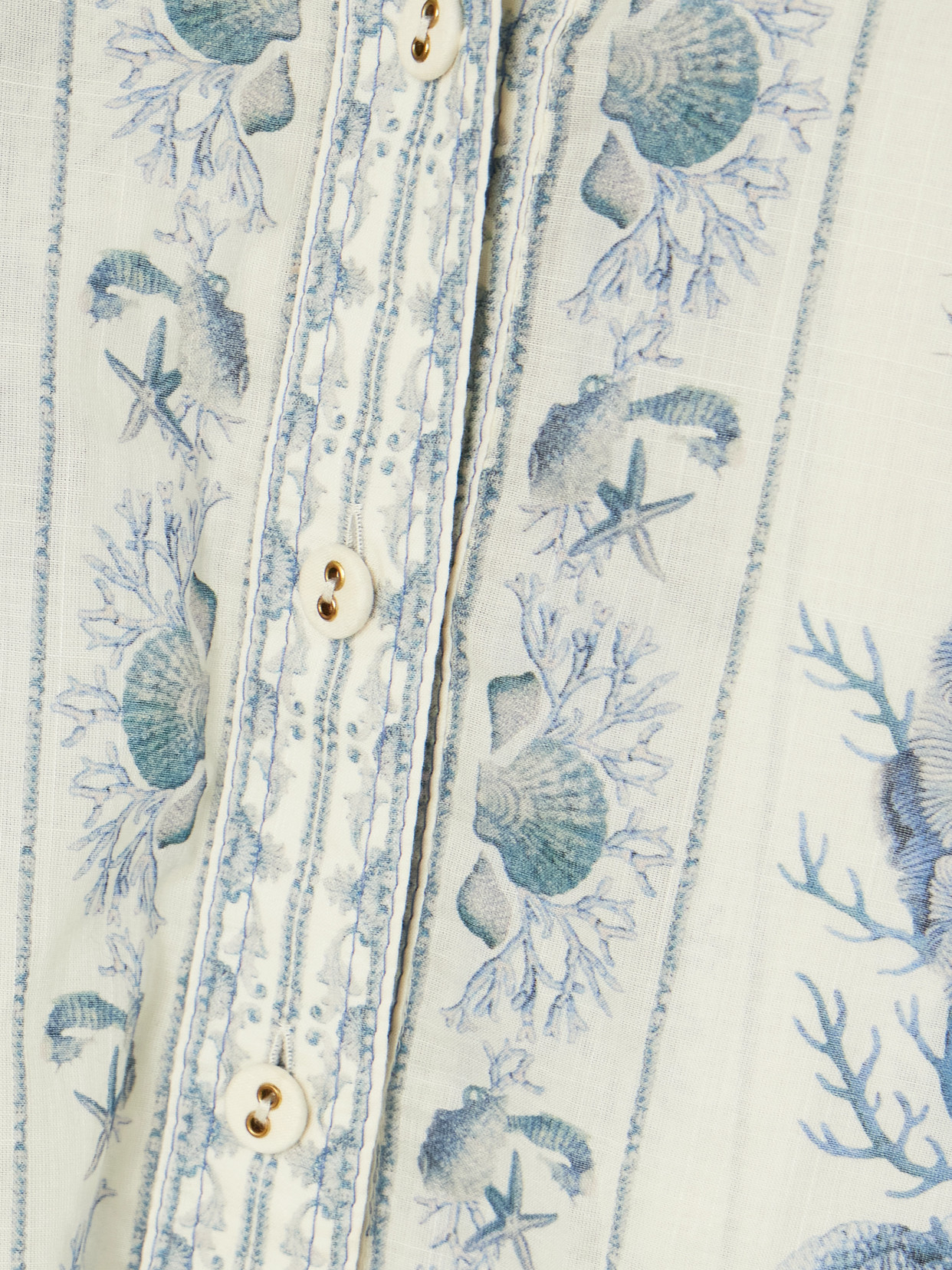 Zimmermann Wanderlust Printed Cotton Shirt In Blue