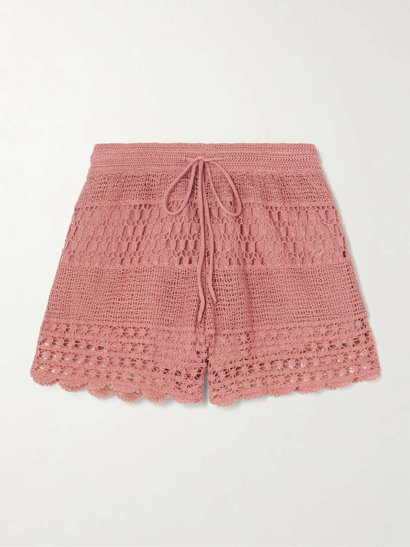 Zimmermann Wanderlust Crocheted Cotton-blend Shorts
