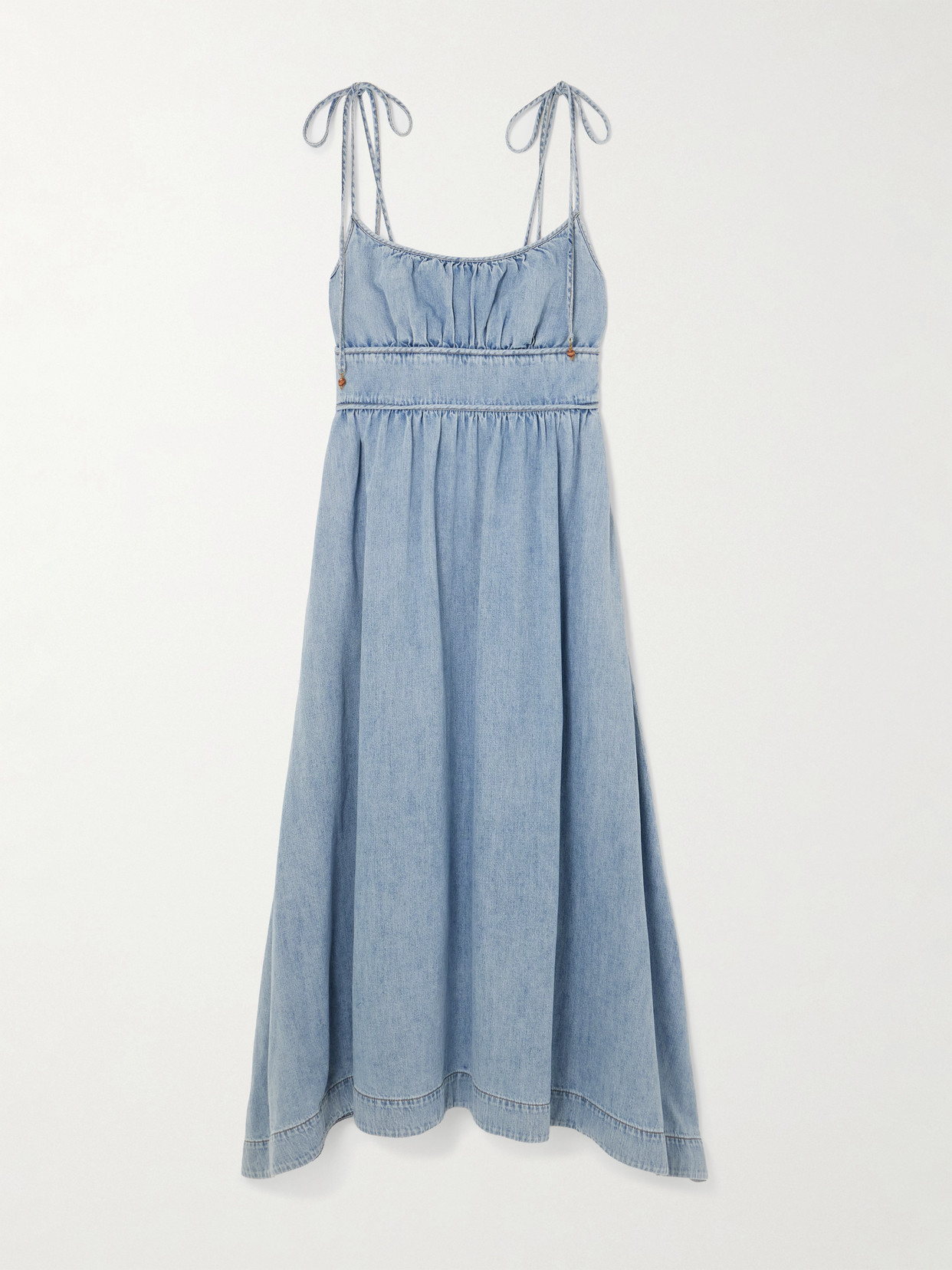Zimmermann Wanderlust Denim Midi Dress In Blue