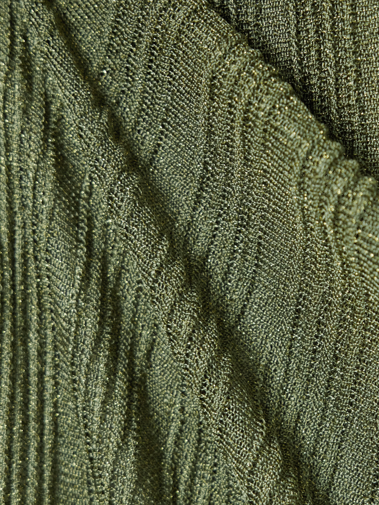 Zimmermann Wanderlust Metallic Ribbed-knit Maxi Dress In Green