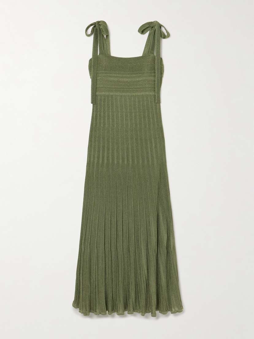 Zimmermann Wanderlust Metallic Ribbed-knit Maxi Dress