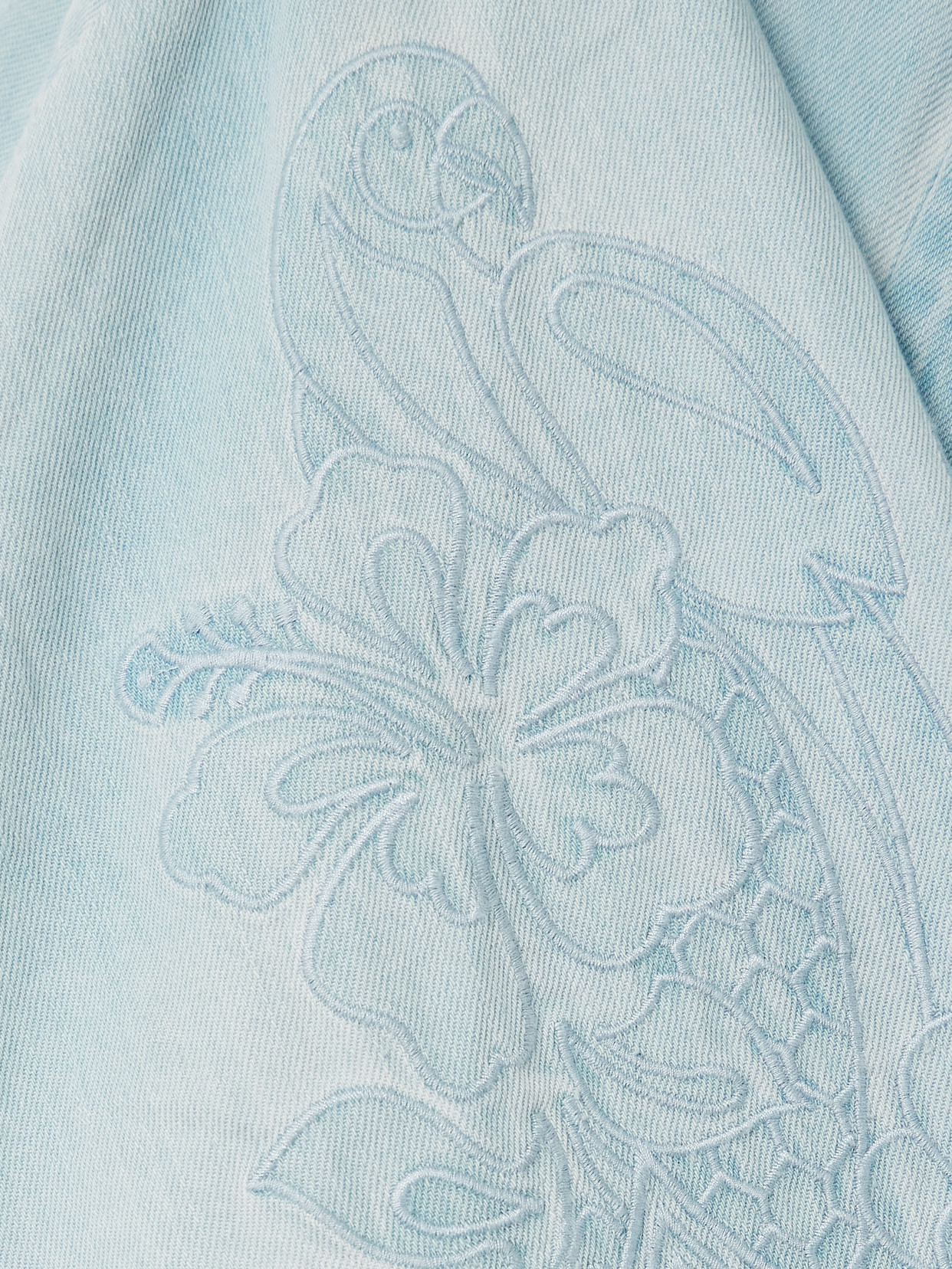 Zimmermann Daylight Broderie Anglaise Denim Shirt In Blue