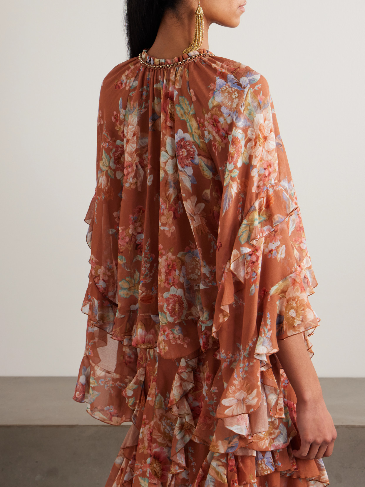 Awaken Ruffled Floral-Print Cotton And Silk-Blend Crepe De Chine Blouse