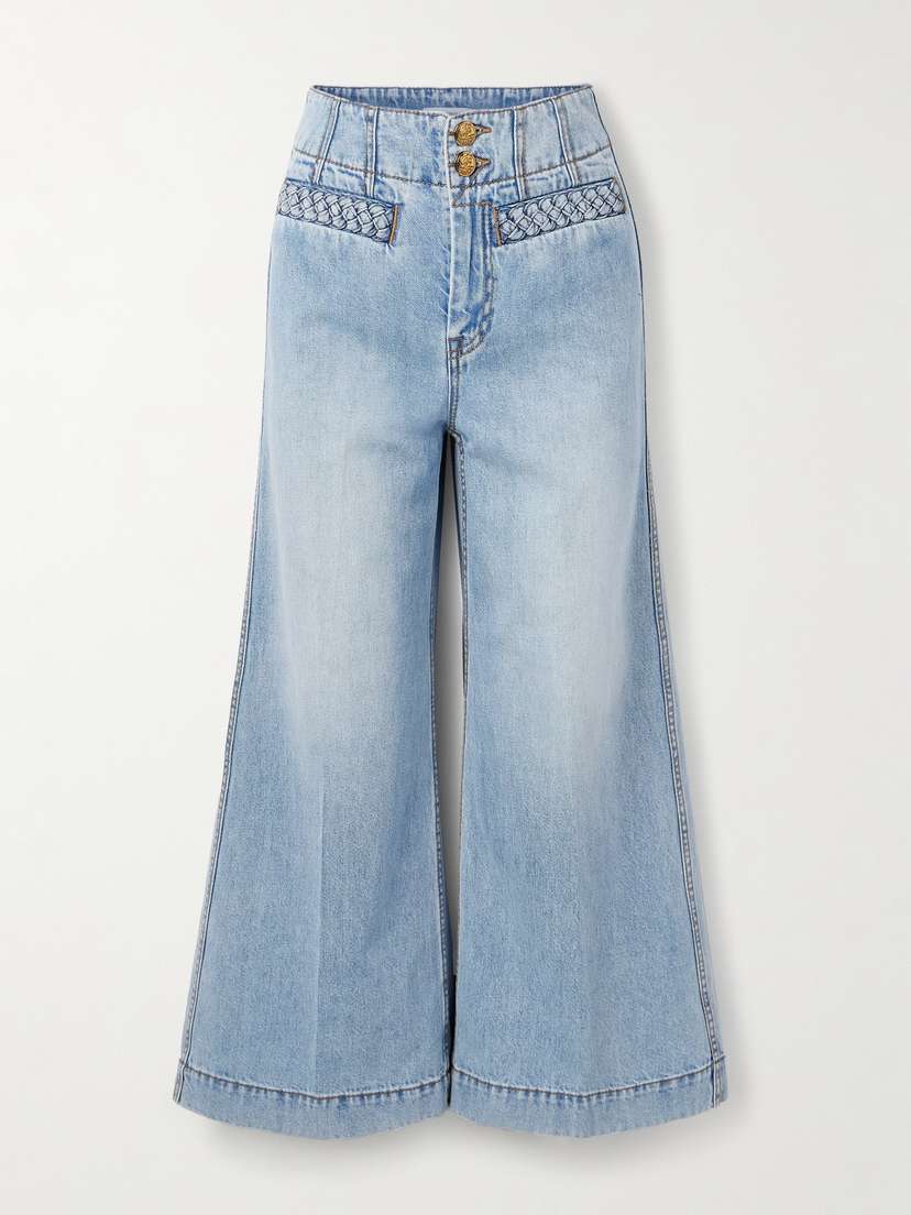 Zimmermann Wanderlust Cropped Wide-leg Jeans