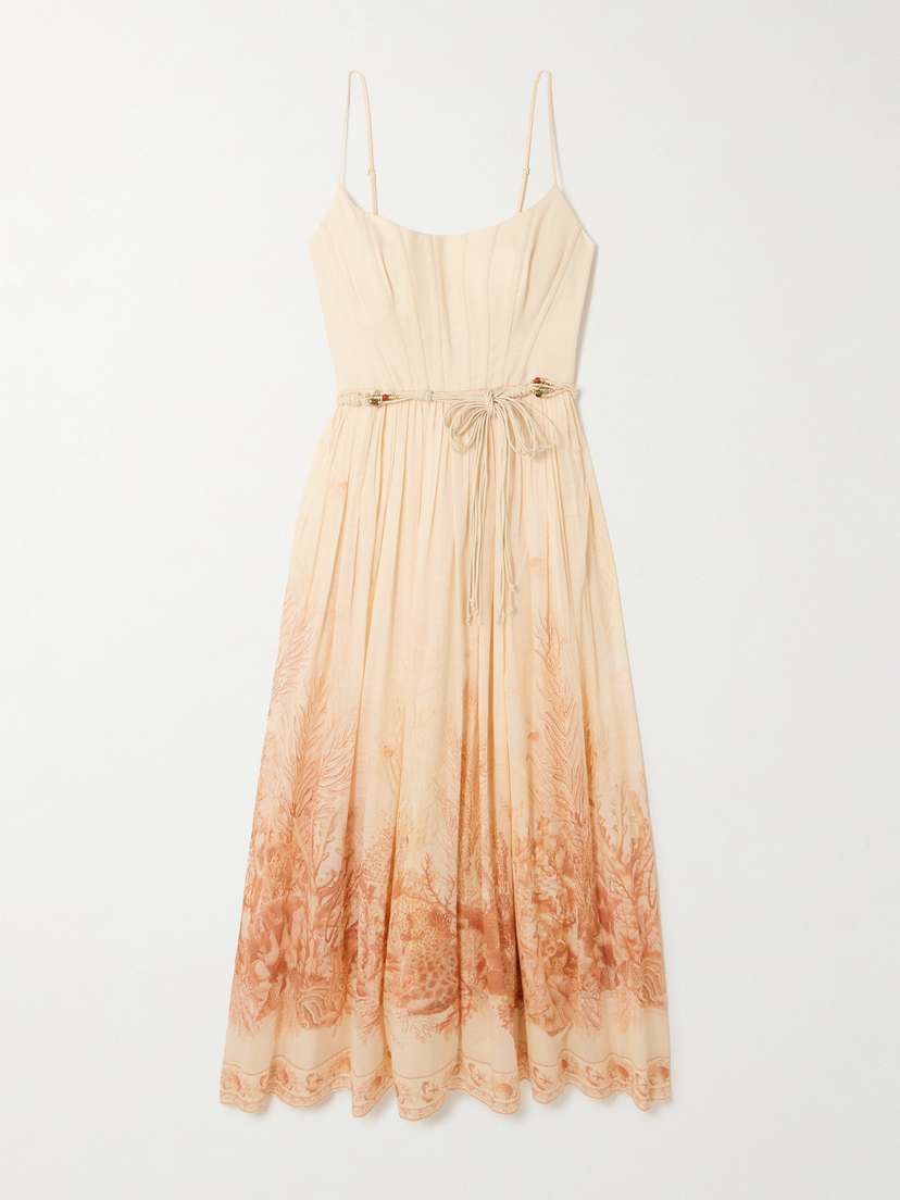 Zimmermann Wanderlust Gathered Printed Cotton-voile Midi Dress