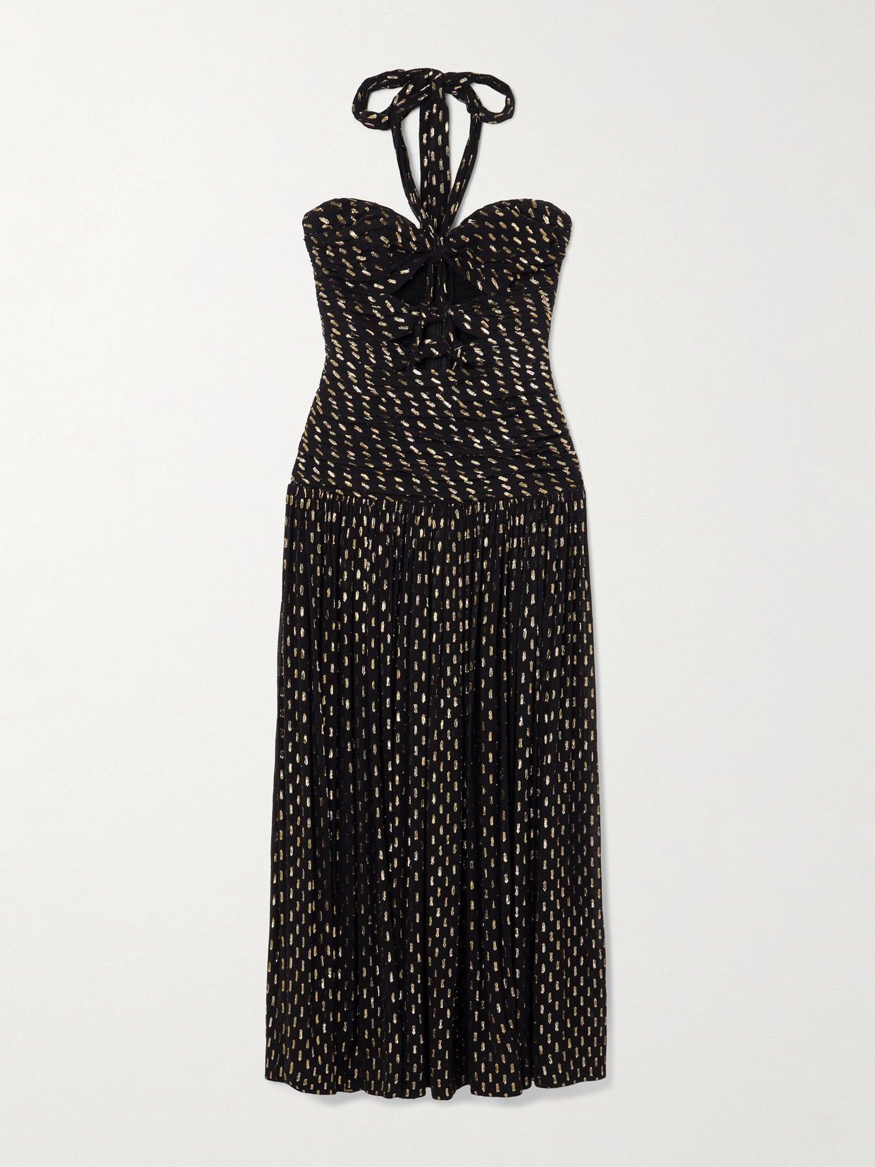 Zimmermann Daylight Cutout Fil Coupé-voile Halterneck Midi Dress In Black