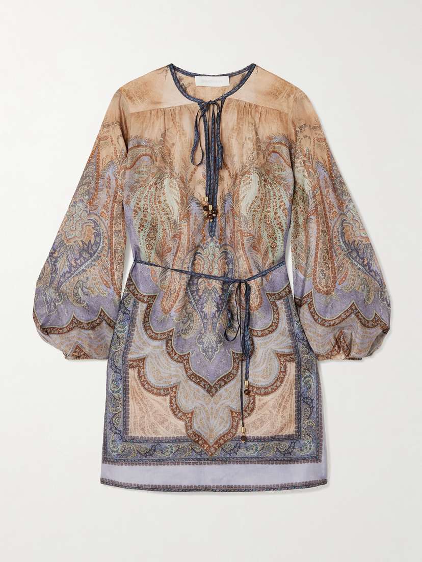 Zimmermann Wanderlust Belted Printed Silk Tunic