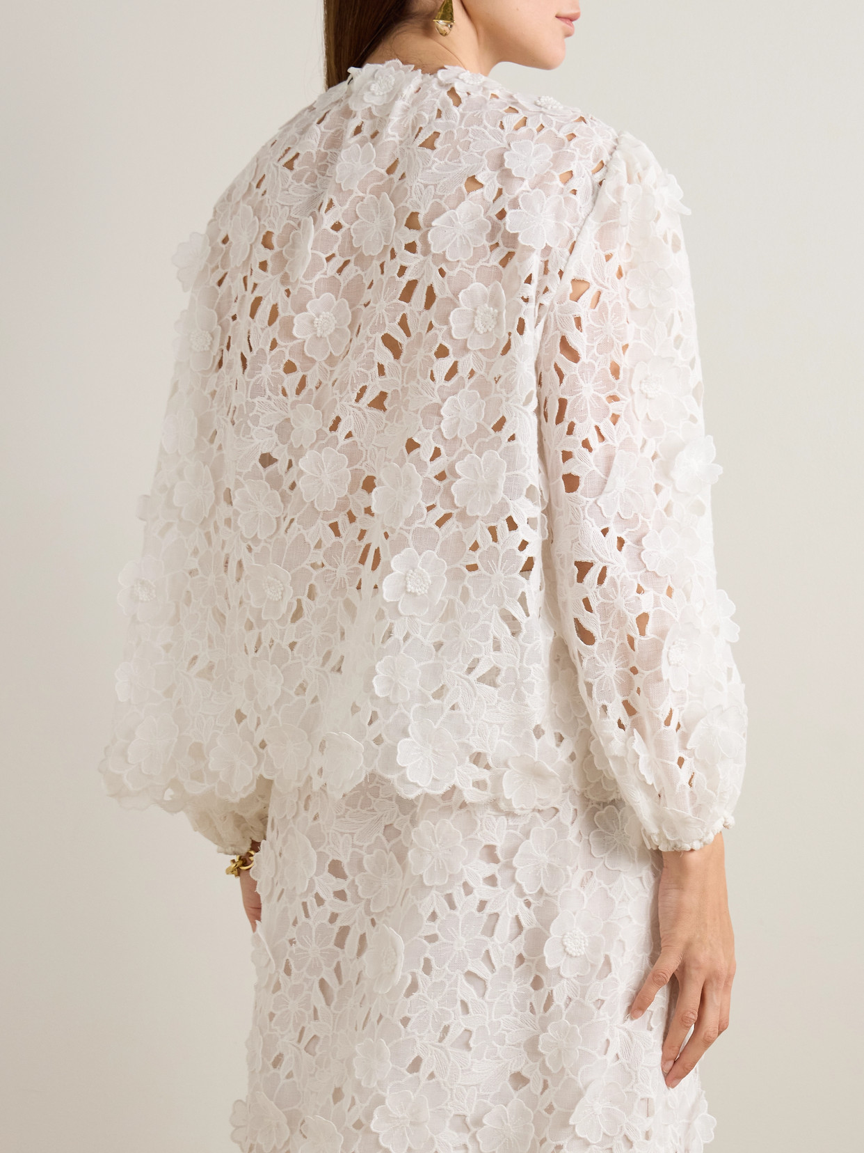 Zimmermann Patience Broderie Anglaise Cotton Blouse In White