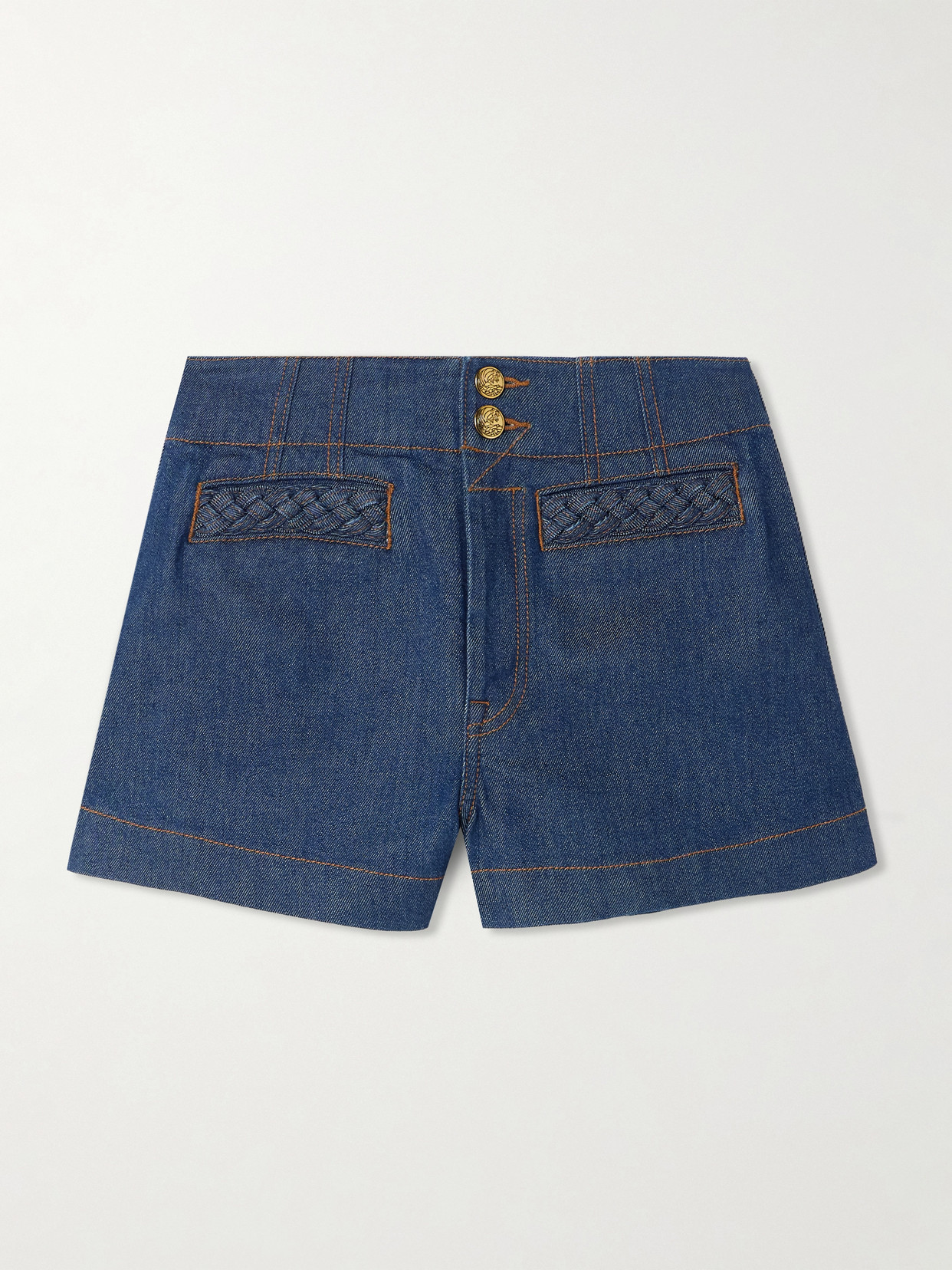 Zimmermann Awaken Denim Shorts In Blue