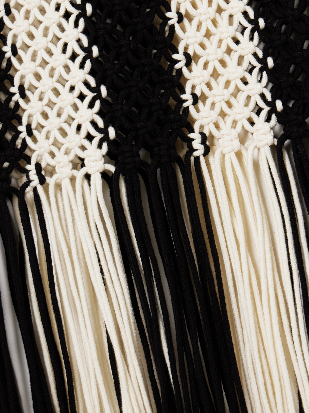 Zimmermann Wanderlust Fringed Striped Macramé Cotton Maxi Skirt In Black