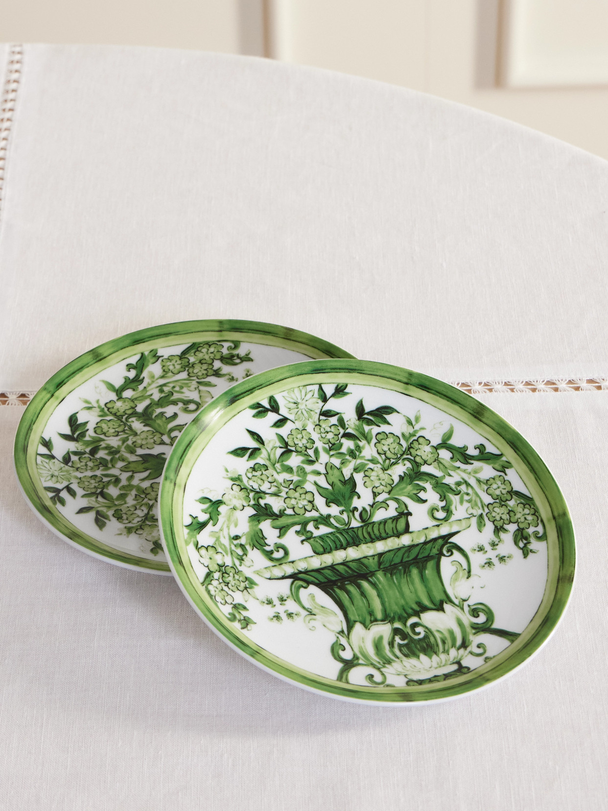 Dolce & Gabbana - Set Of Two Painted Porcelain Bread Plates - Green