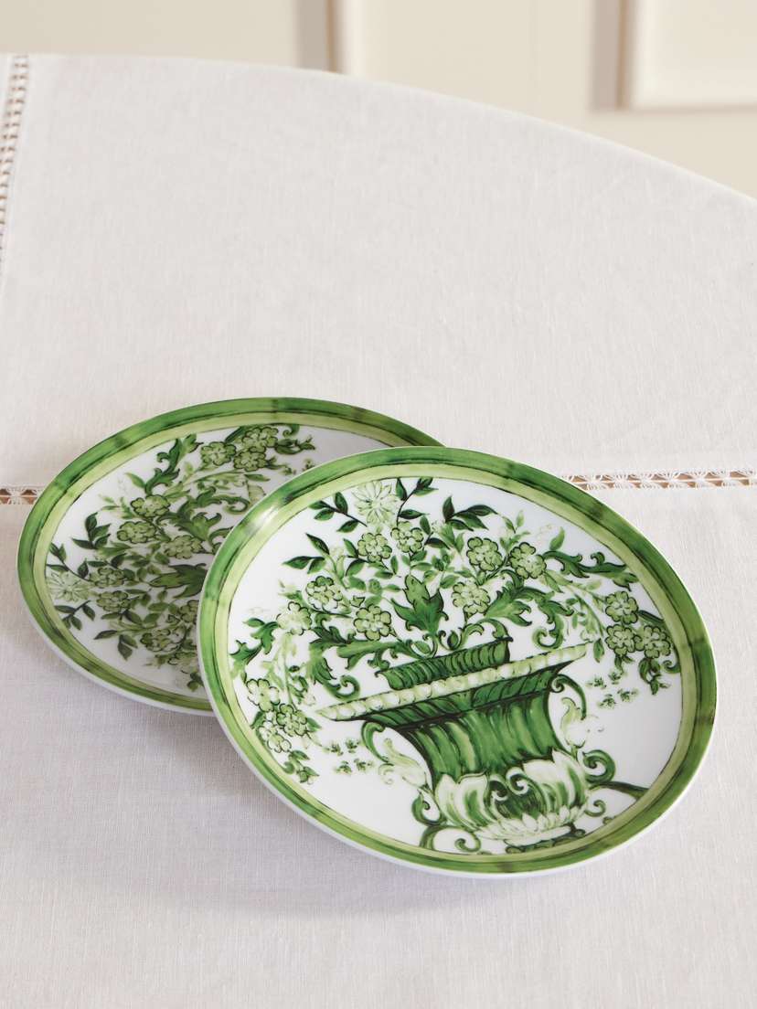 Dolce & Gabbana Set Of Two Painted Porcelain Bread Plates
