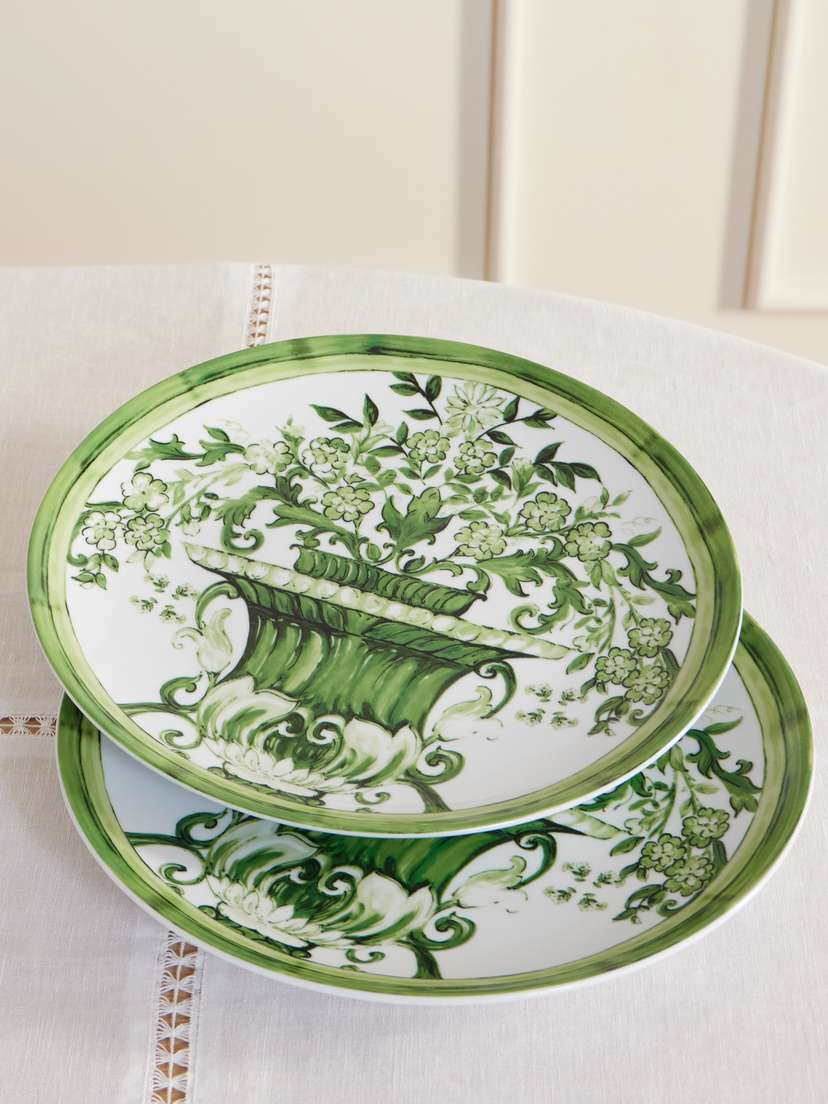 Dolce & Gabbana Set Of Two Painted Porcelain Dinner Plates