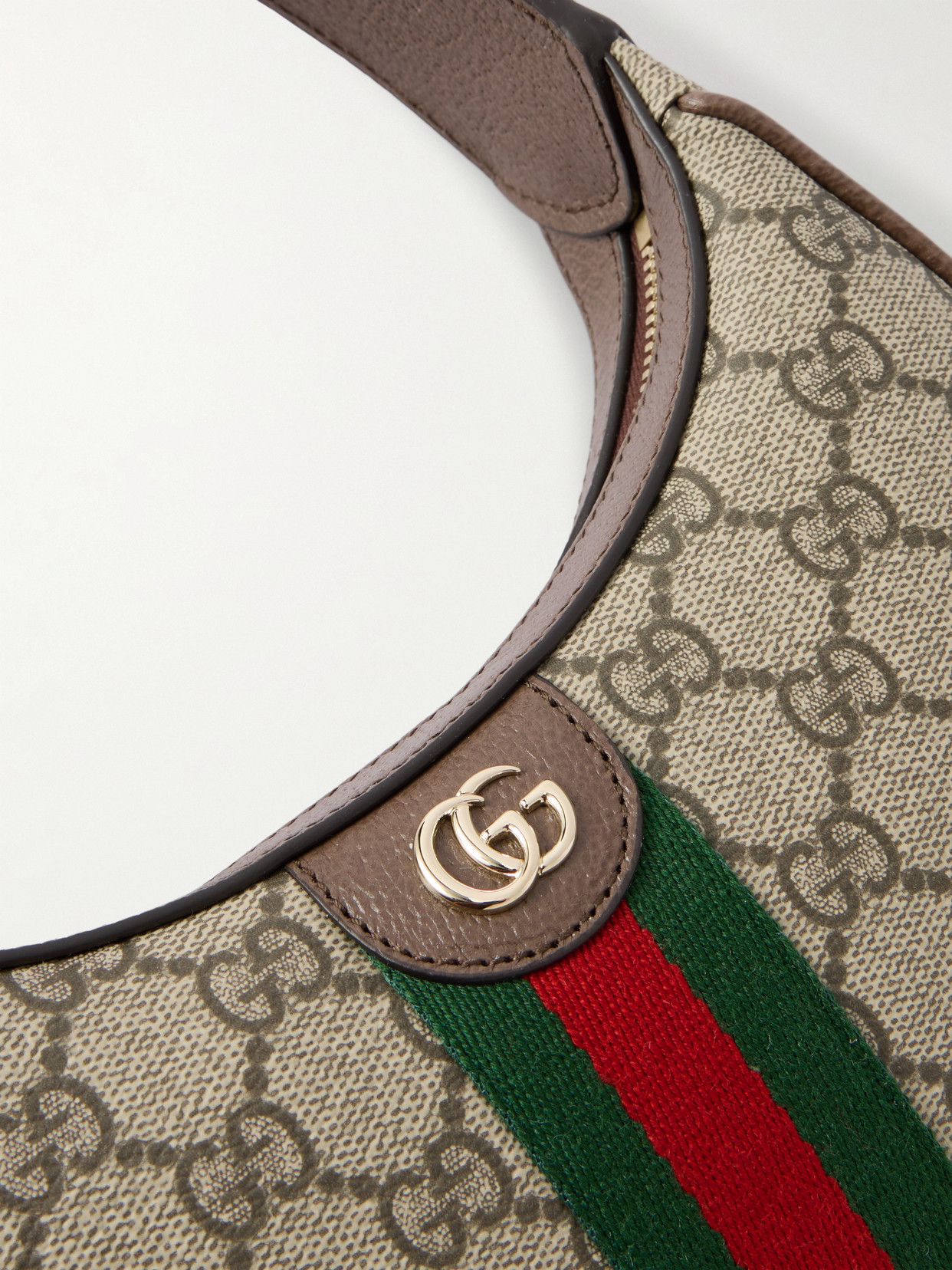 Ophidia Small Leather-Trimmed Printed Coated-Canvas Shoulder Bag