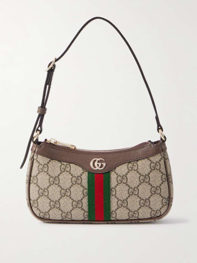 Gucci Ophidia Mini Leather-trimmed Printed Coated-canvas Shoulder Bag