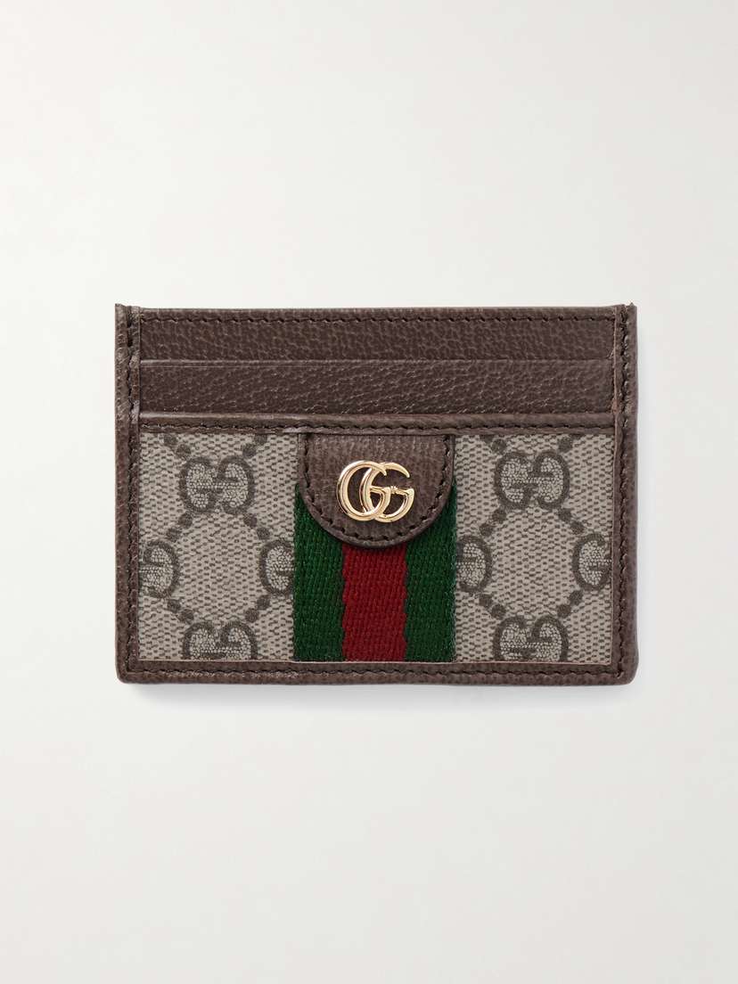 Gucci Ophidia Textured Leather-trimmed Printed Coated-canvas Cardholder