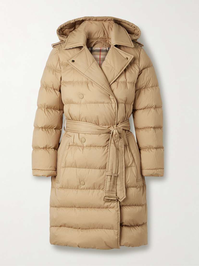 Burberry Belted Double-breasted Quilted Shell Down Coat